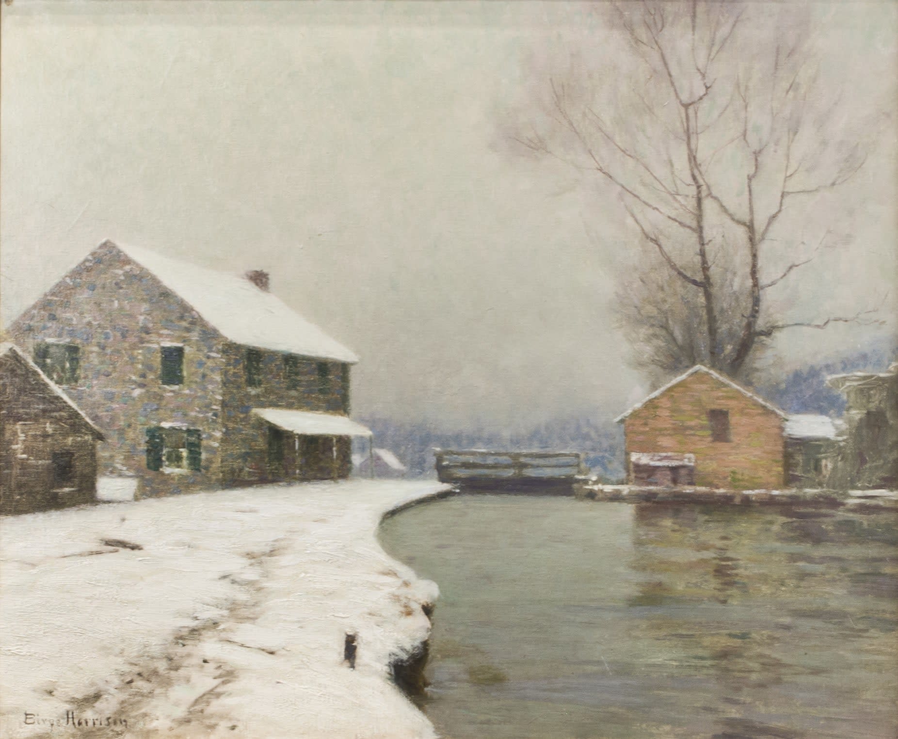 14809, Birge Harrison, The Lock in Winter, c. 1918