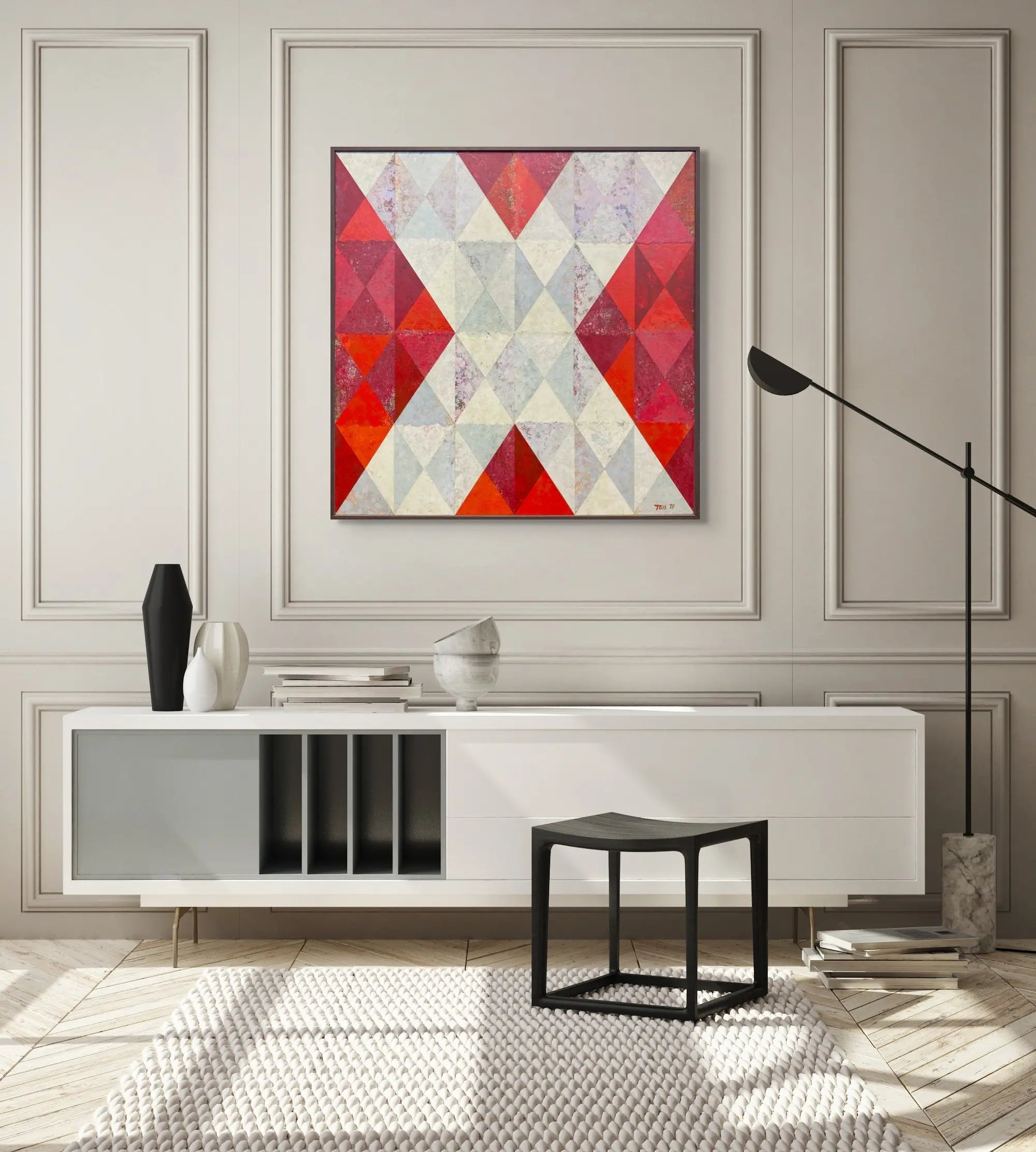 18655, White X on Red, 1978