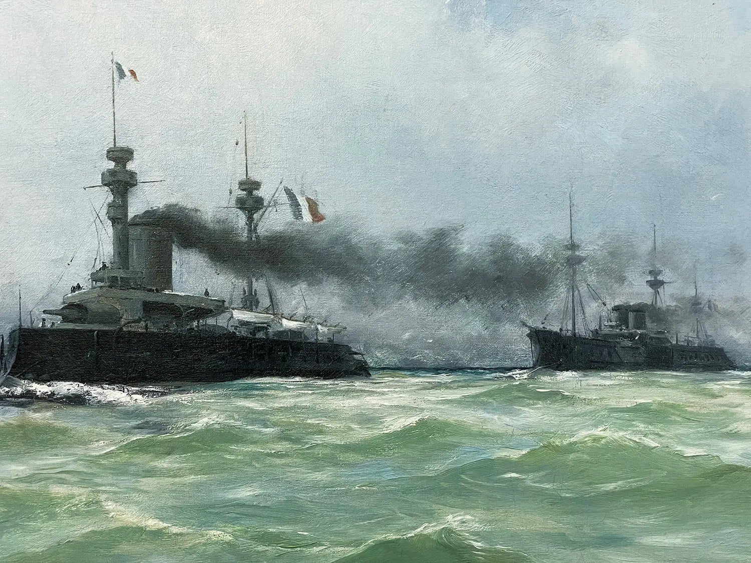 14926, Henri Edmond Rudaux, French Battleships at Sea, 1891