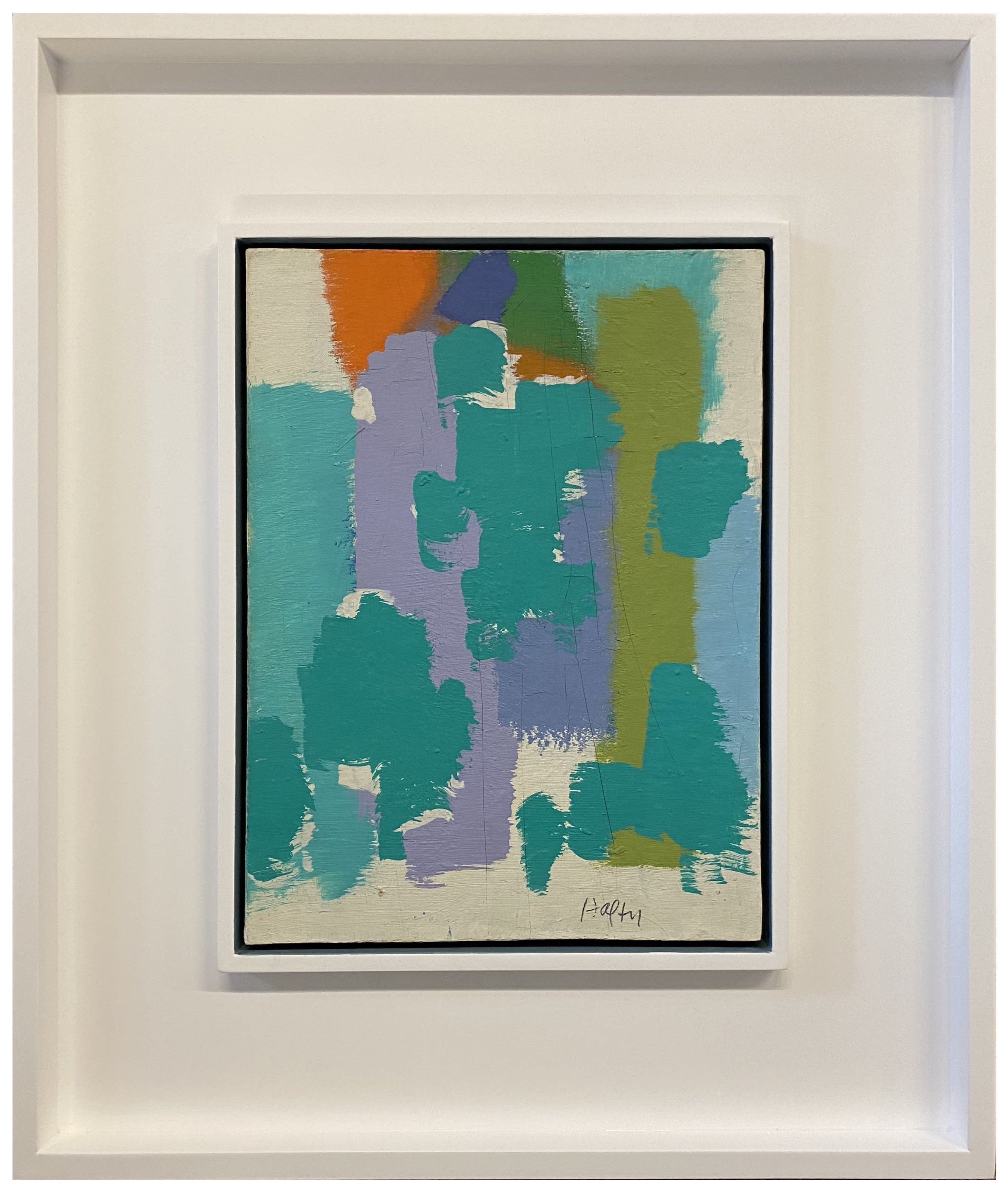 16832, Carl Holty, Color Theory #1036 Lavender, Green, Blue, Orange, White, c. 1950