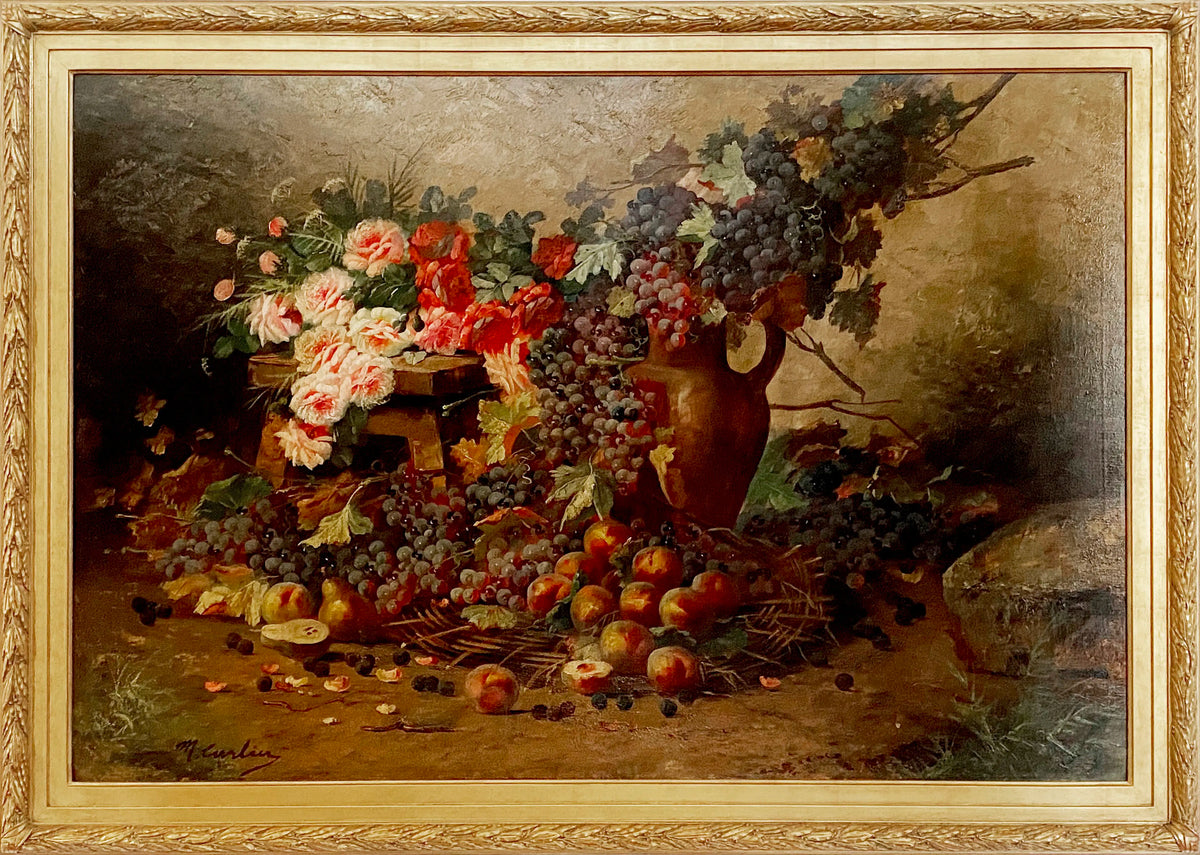 14639, Max Albert Carlier, Still Life with Flowers & Fruit