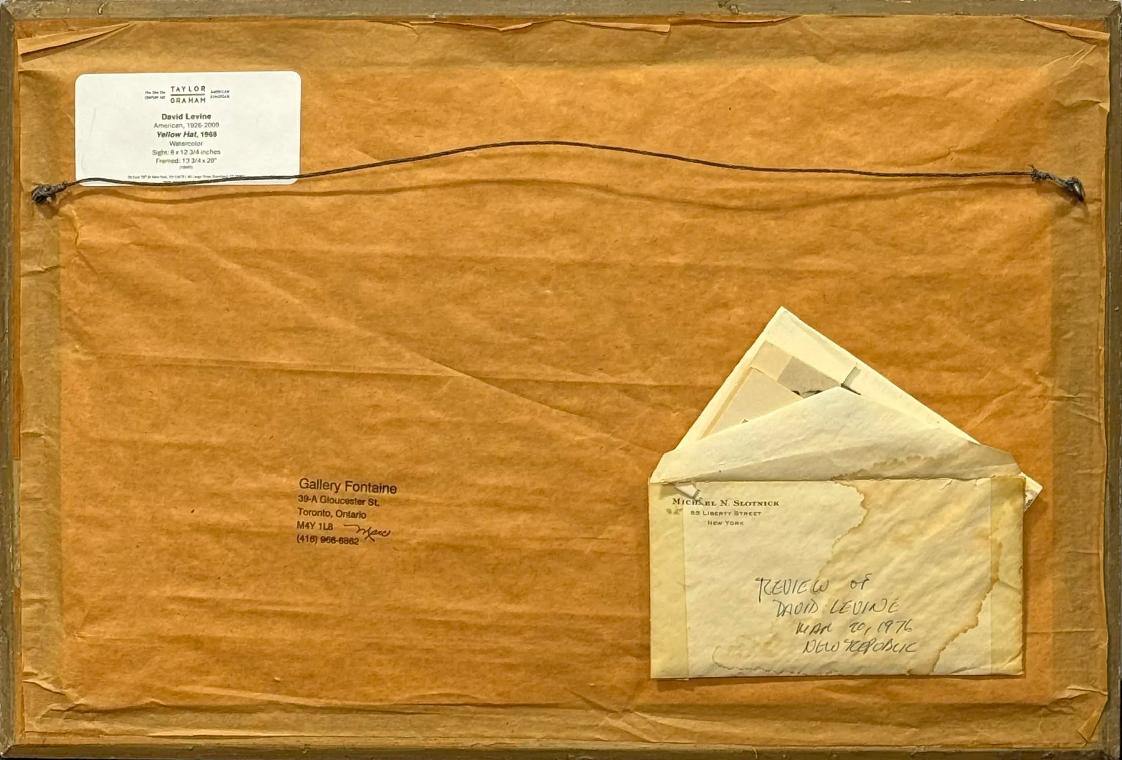 18885, David Levine, Yellow Hat, 1968