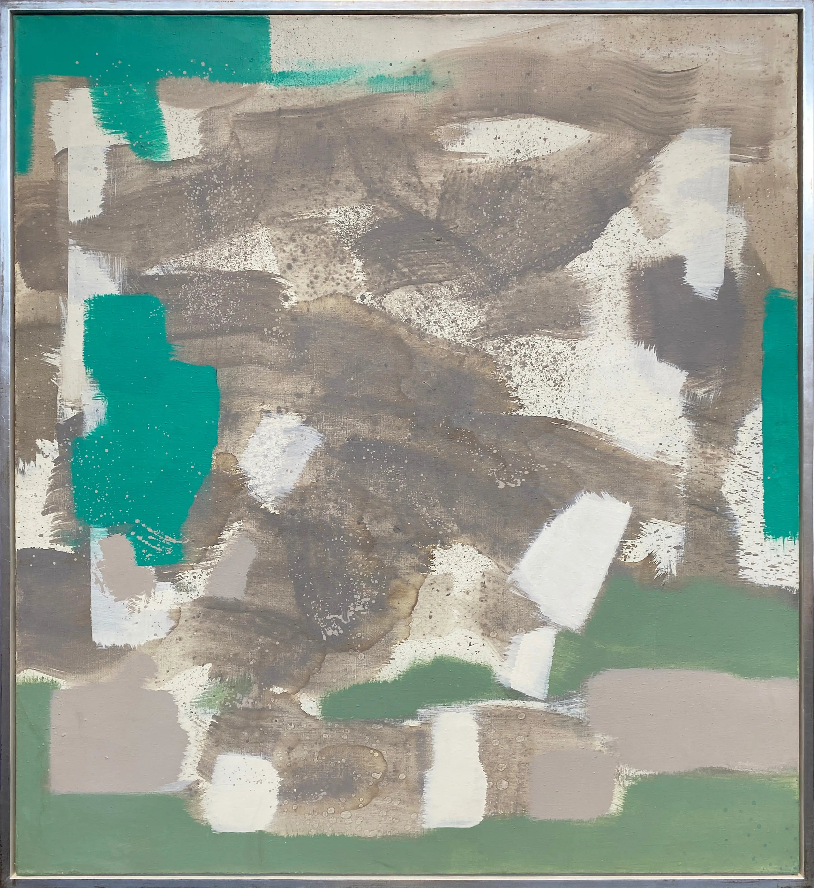 15422, Carl Holty, Tan, Green, White, 1972