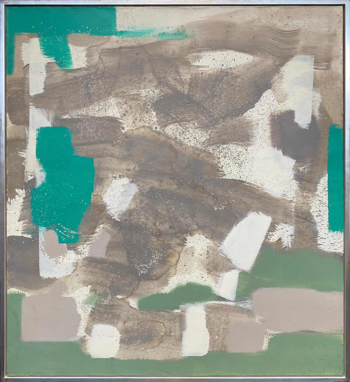 15422, Carl Holty, Tan, Green, White, 1972