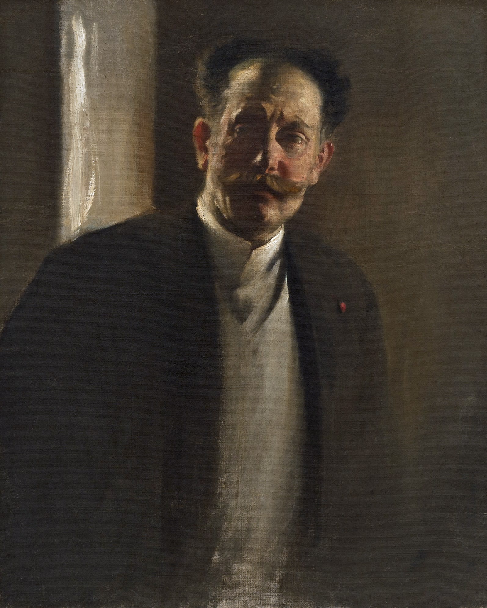 00418, John White Alexander, Study of a Man (with moustache), mid 1890s