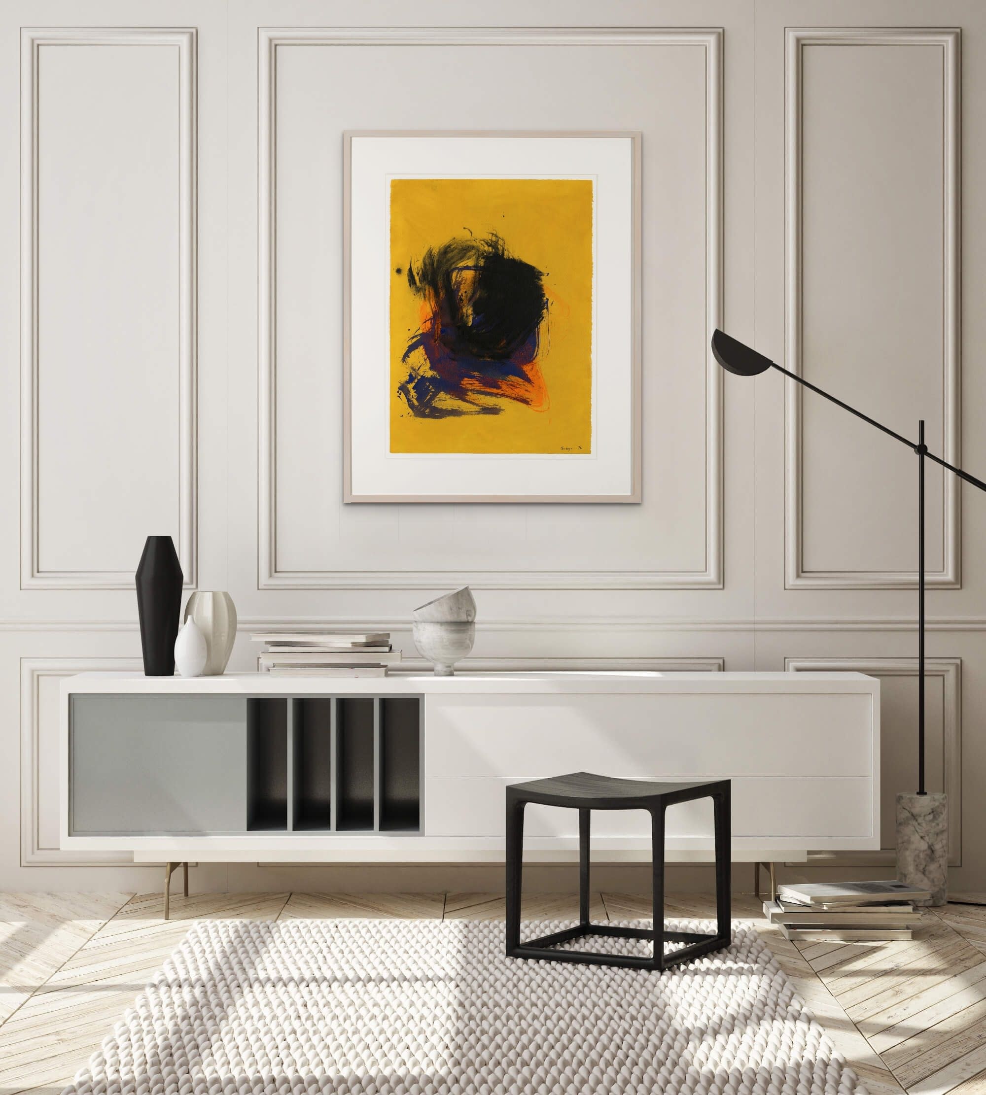 17342, Cleve Gray, Study: Ochre, Black, 1976