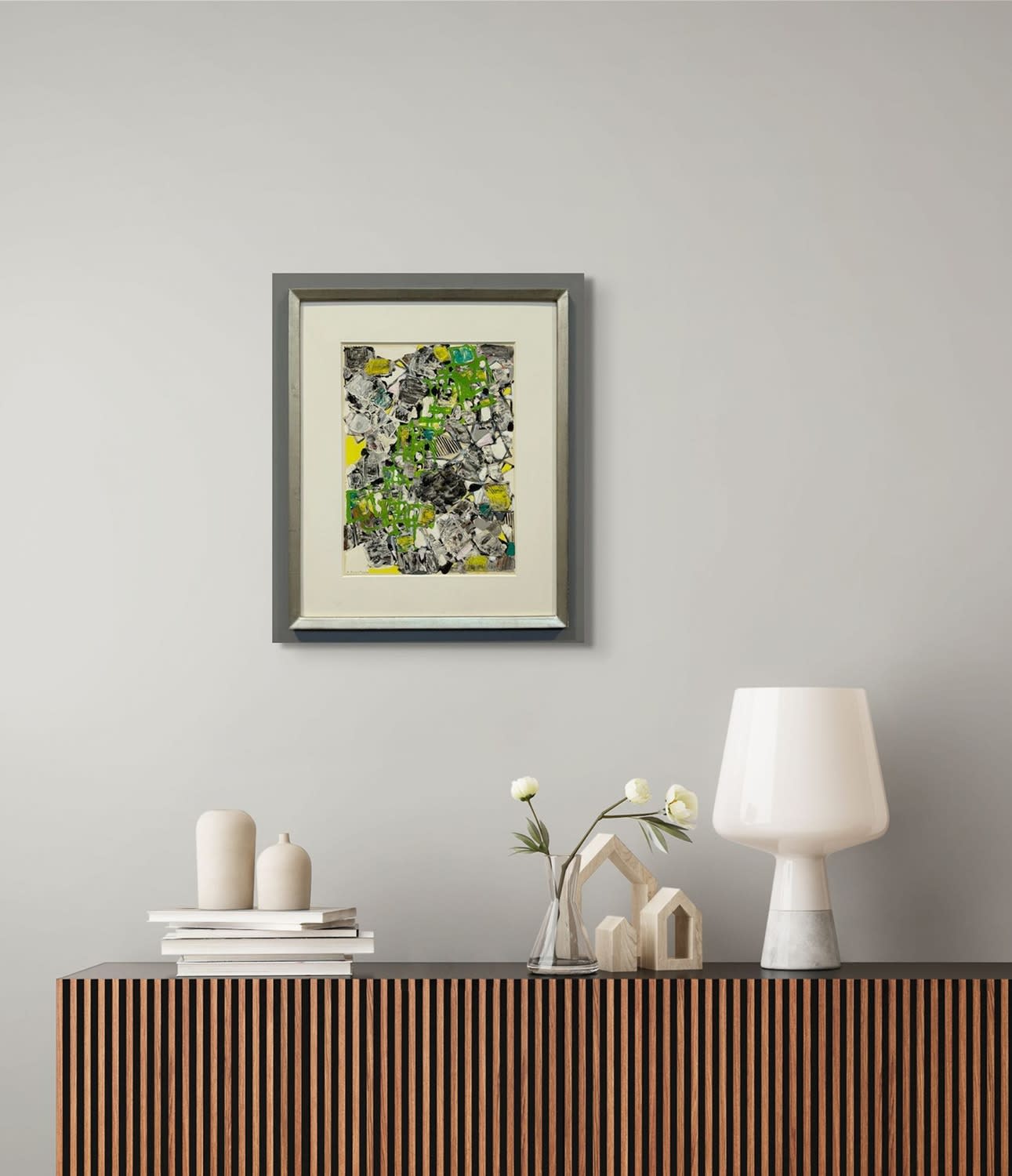 14762, Natalia Dumitresco, Yellow and Green Composition, circa 1950's