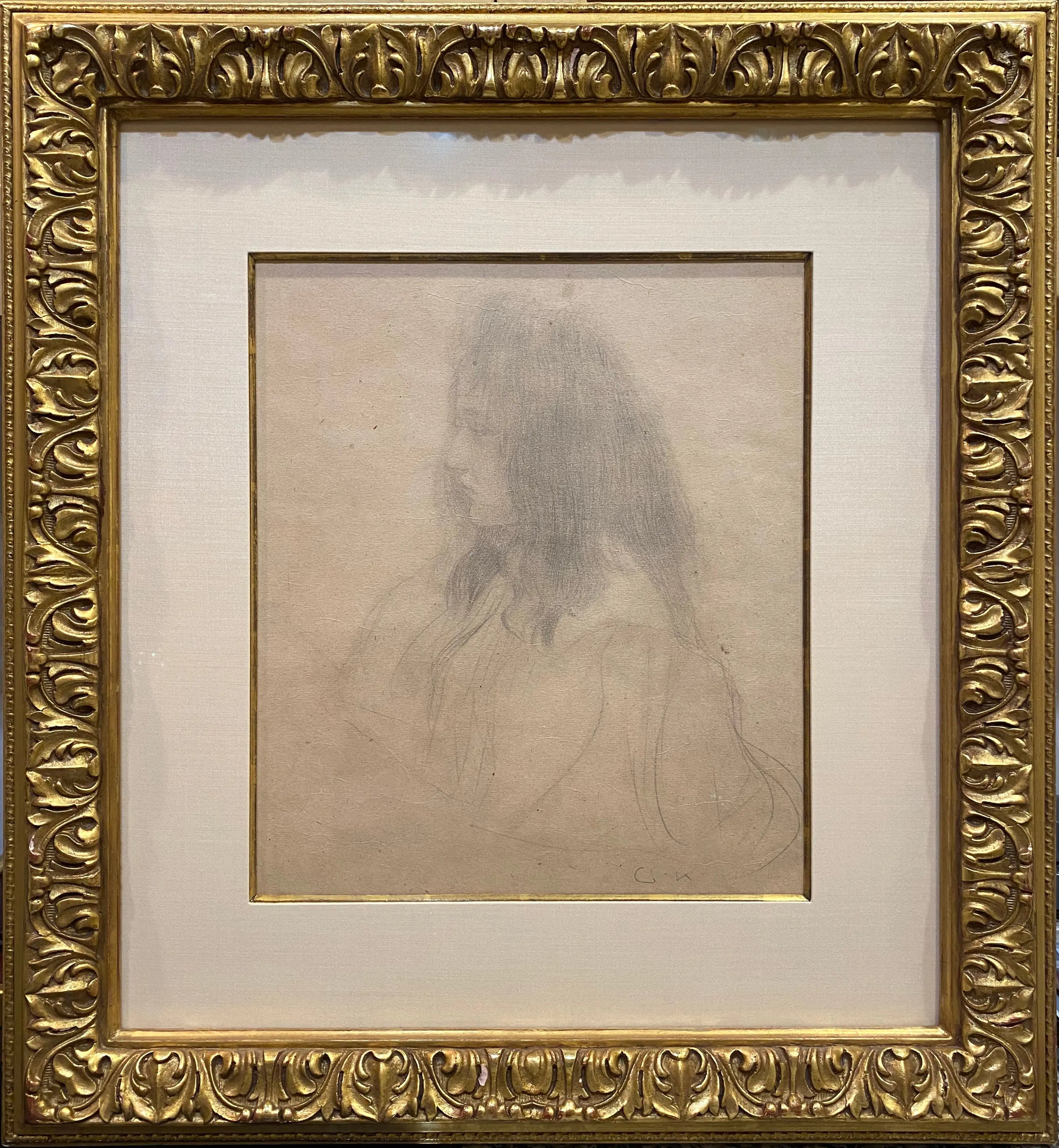 14729, Gustav Klimt, Brustbild eines Maedchens im Profil nach links, circa 1898