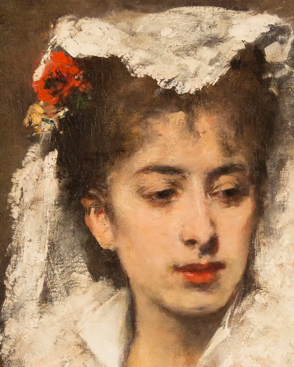 15594, Francisco Miralles, White Mantilla, 1876