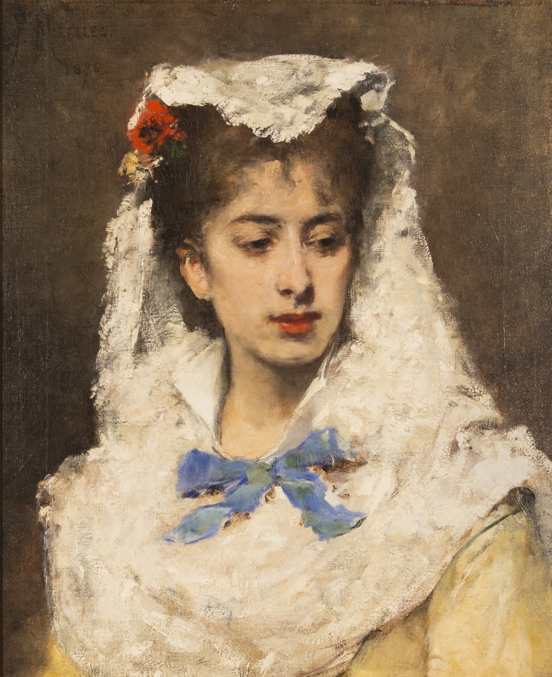 15594, Francisco Miralles, White Mantilla, 1876