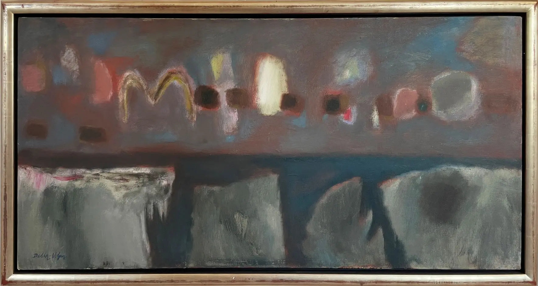 15329, Ralph Della-Volpe, Clouds and Bird Over Rock Form, 1957