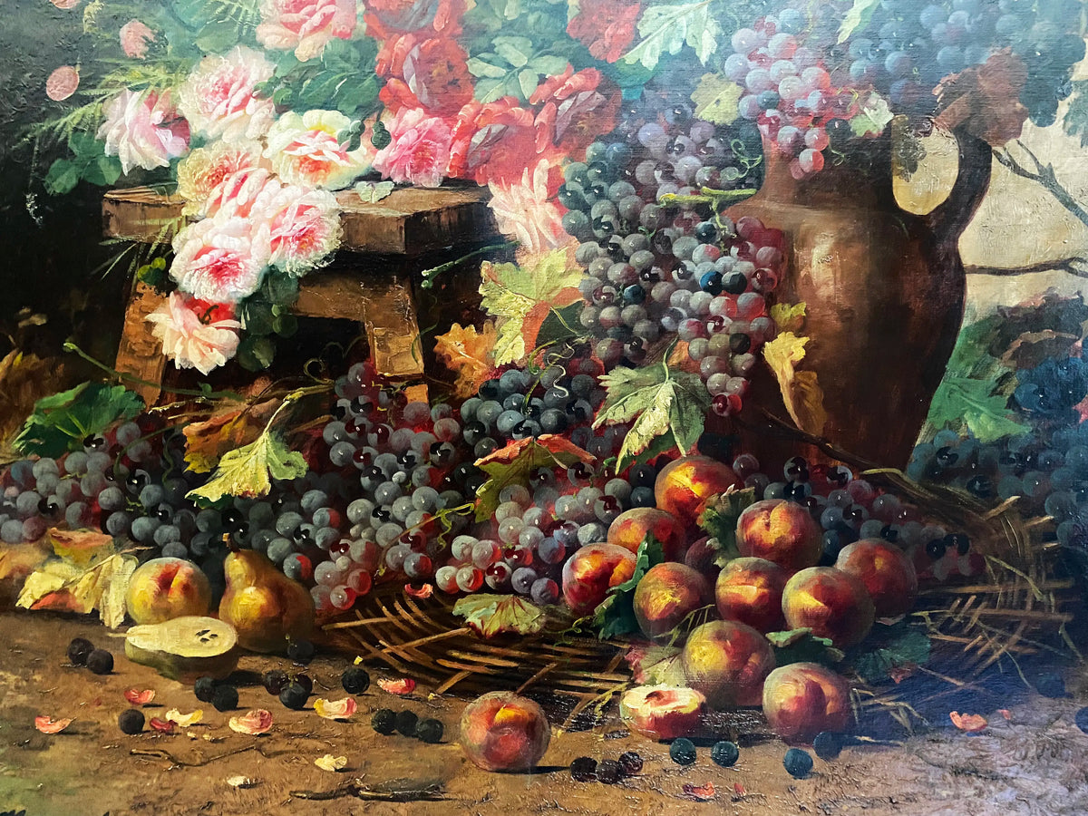 14639, Max Albert Carlier, Still Life with Flowers & Fruit