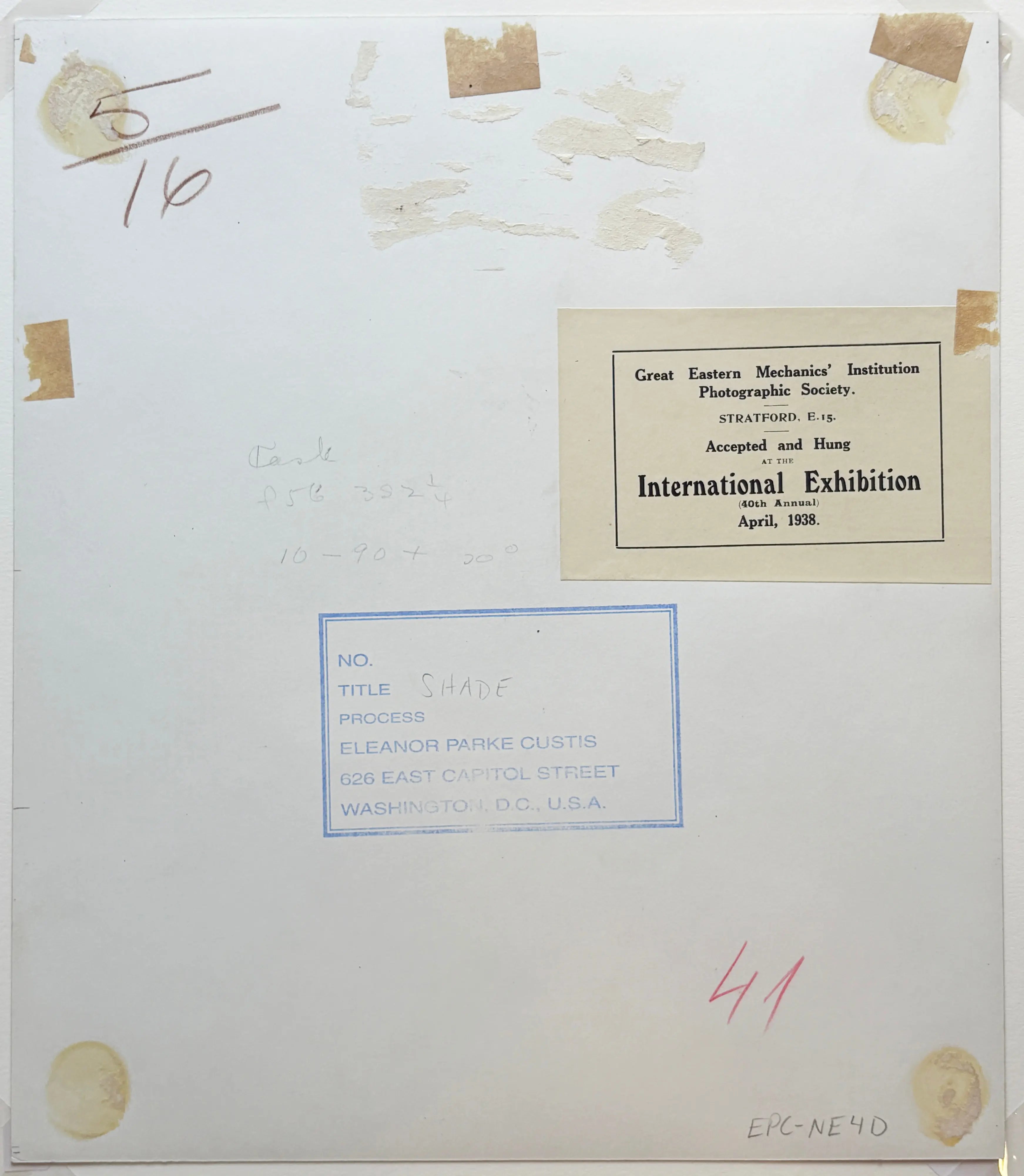 17045, Eleanor Parke Custis, Shade, circa 1938