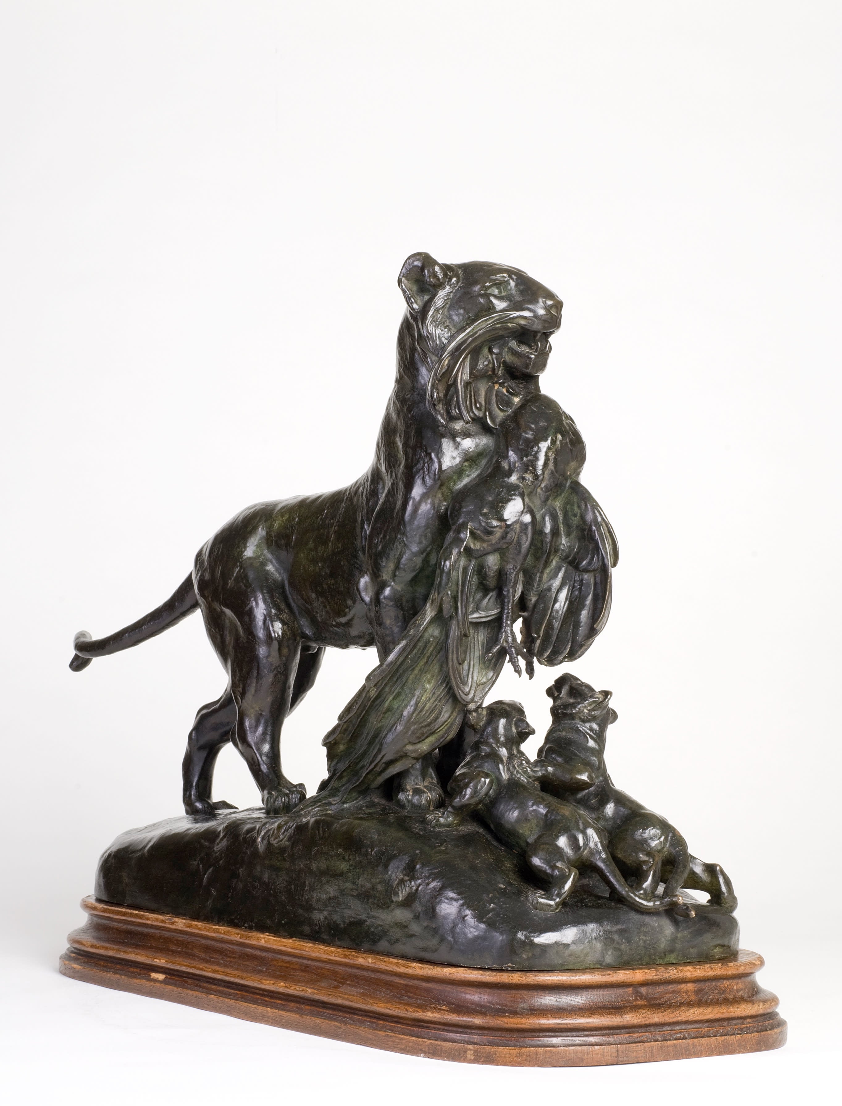 14453, Auguste-Nicolas Cain, Tigresse Rapportant un Paon A Ses Petits, circa 1866