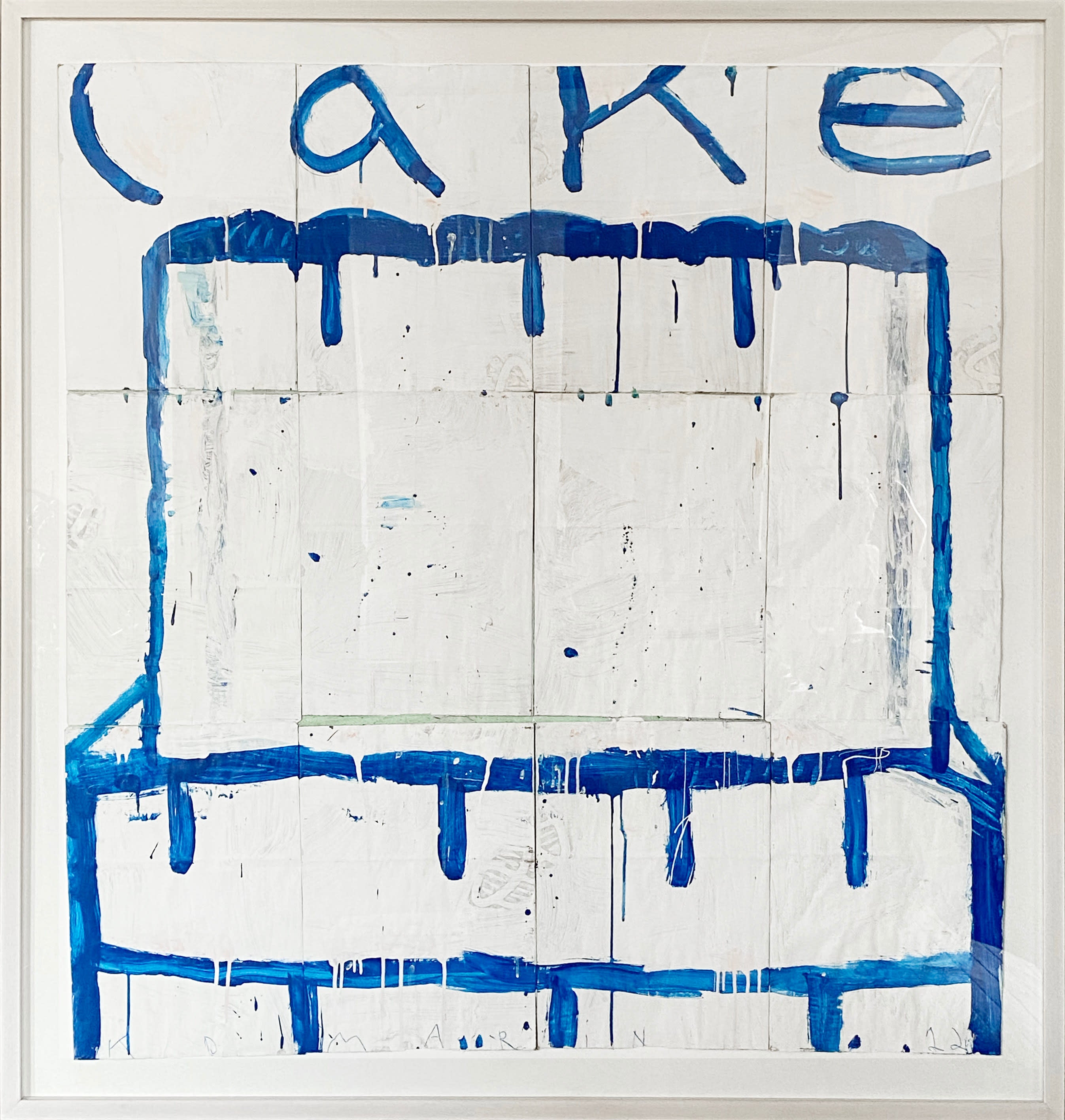 17441, Gary Komarin, Cake Stacked, Blue on Creme and White, 2022