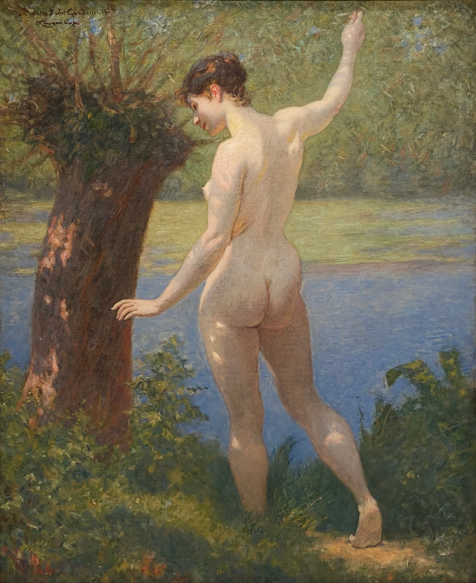 14687, Kenyon Cox, Nude by River’s Edge, 1908