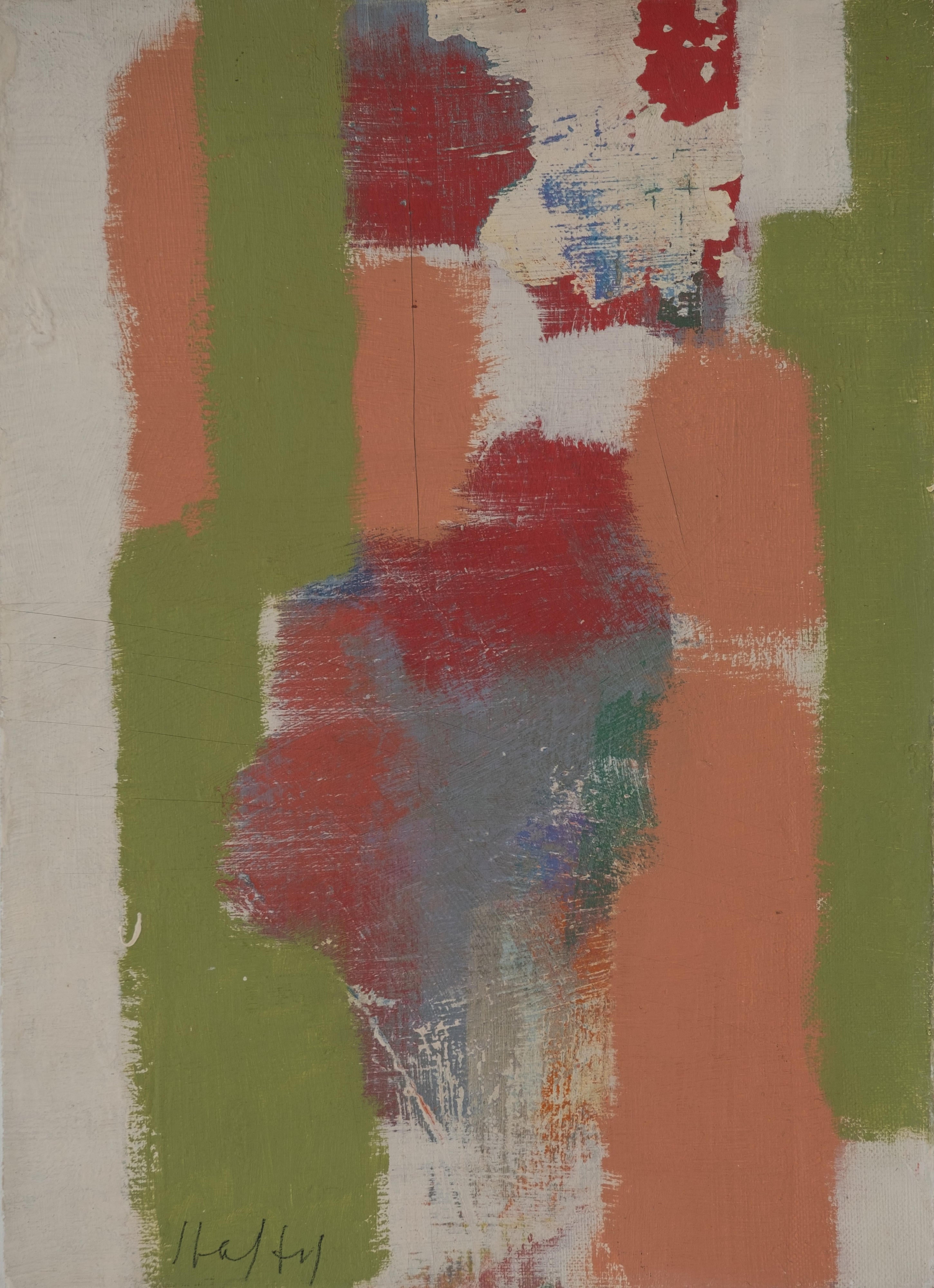 16830, Carl Holty, Color Theory #1031 White, Pink, Green, Red, Green, Blue, c. 1950