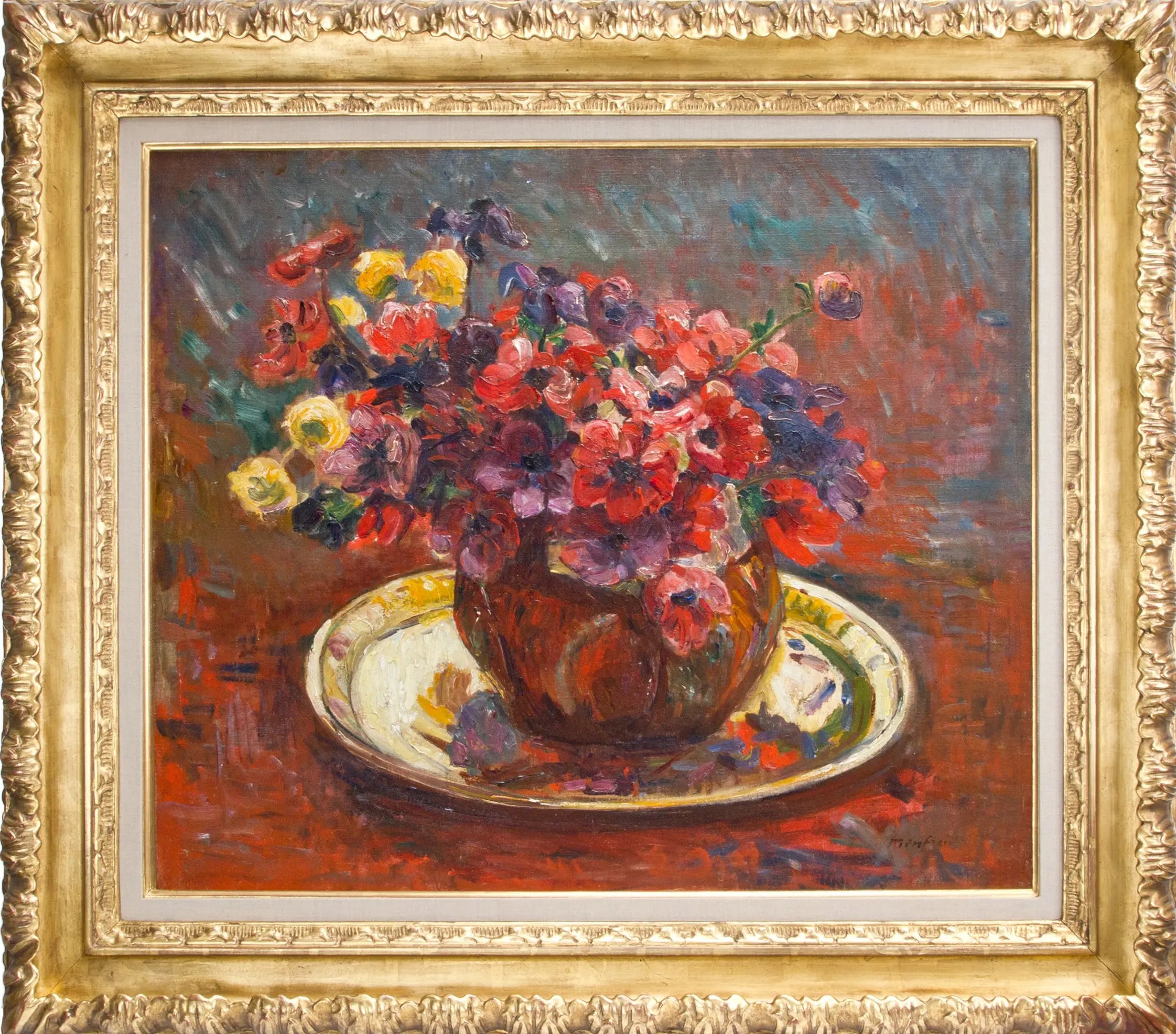 14748, Georges Daniel de Monfreid, Floral Still Life with Brass Platter, Circa 1905-1909