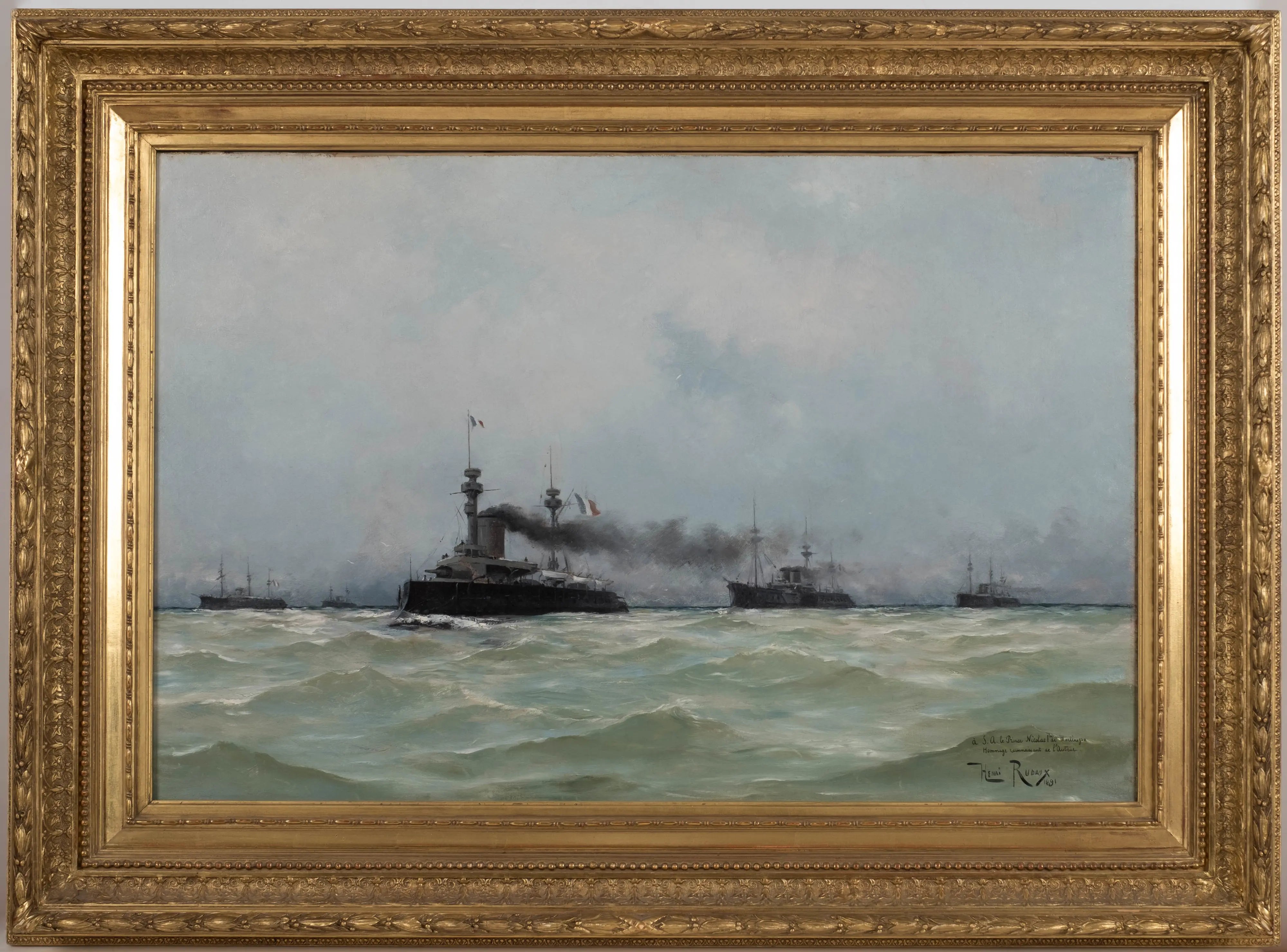 14926, Henri Edmond Rudaux, French Battleships at Sea, 1891