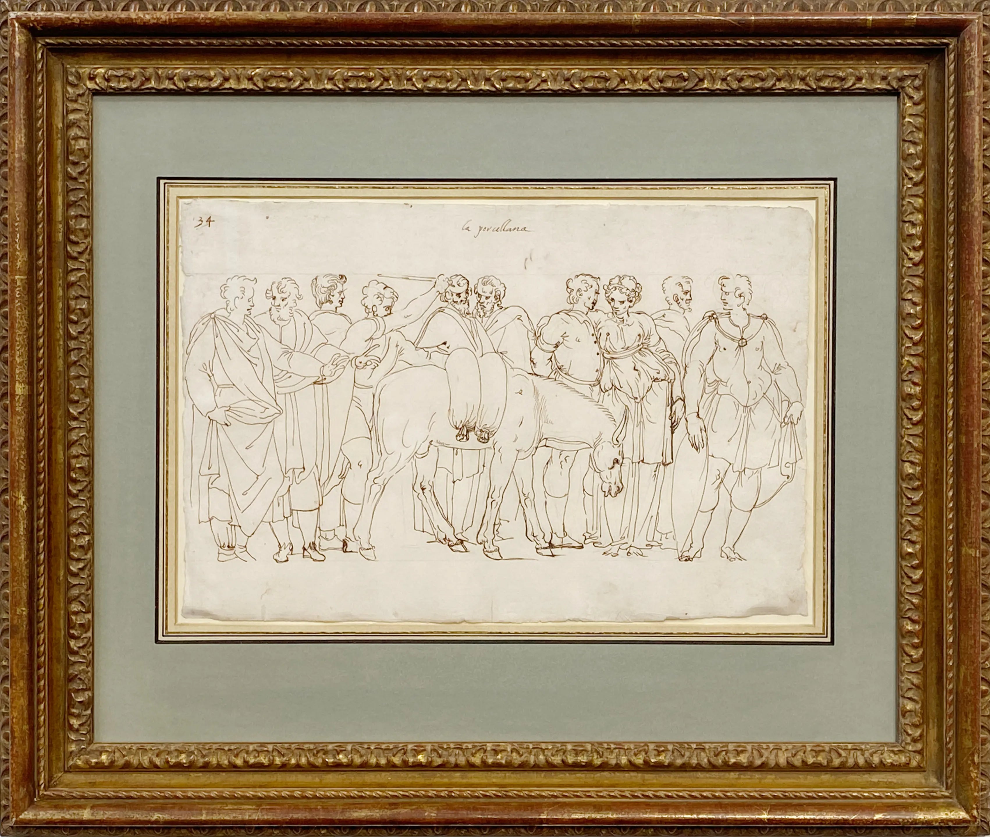 16014, Ercole Setti, La Porcellana: A Market Scene of Porcelain Vendors, 16th century