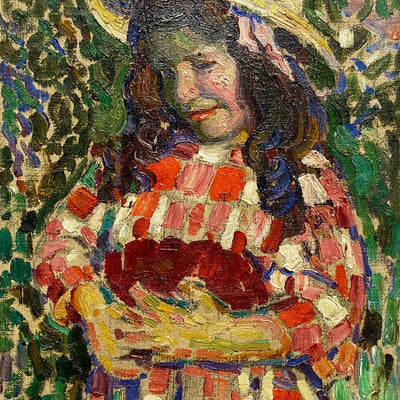 18587, Augustin Carrera, Girl Gathering Flowers, 1910