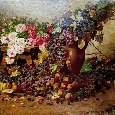 14639, Max Albert Carlier, Still Life with Flowers & Fruit