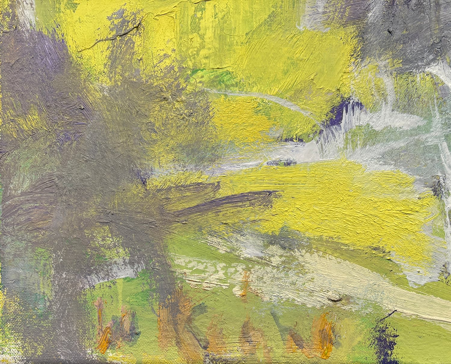 18723, Wolf Kahn, Foliage in a Lemon-Yellow Surround, 2004