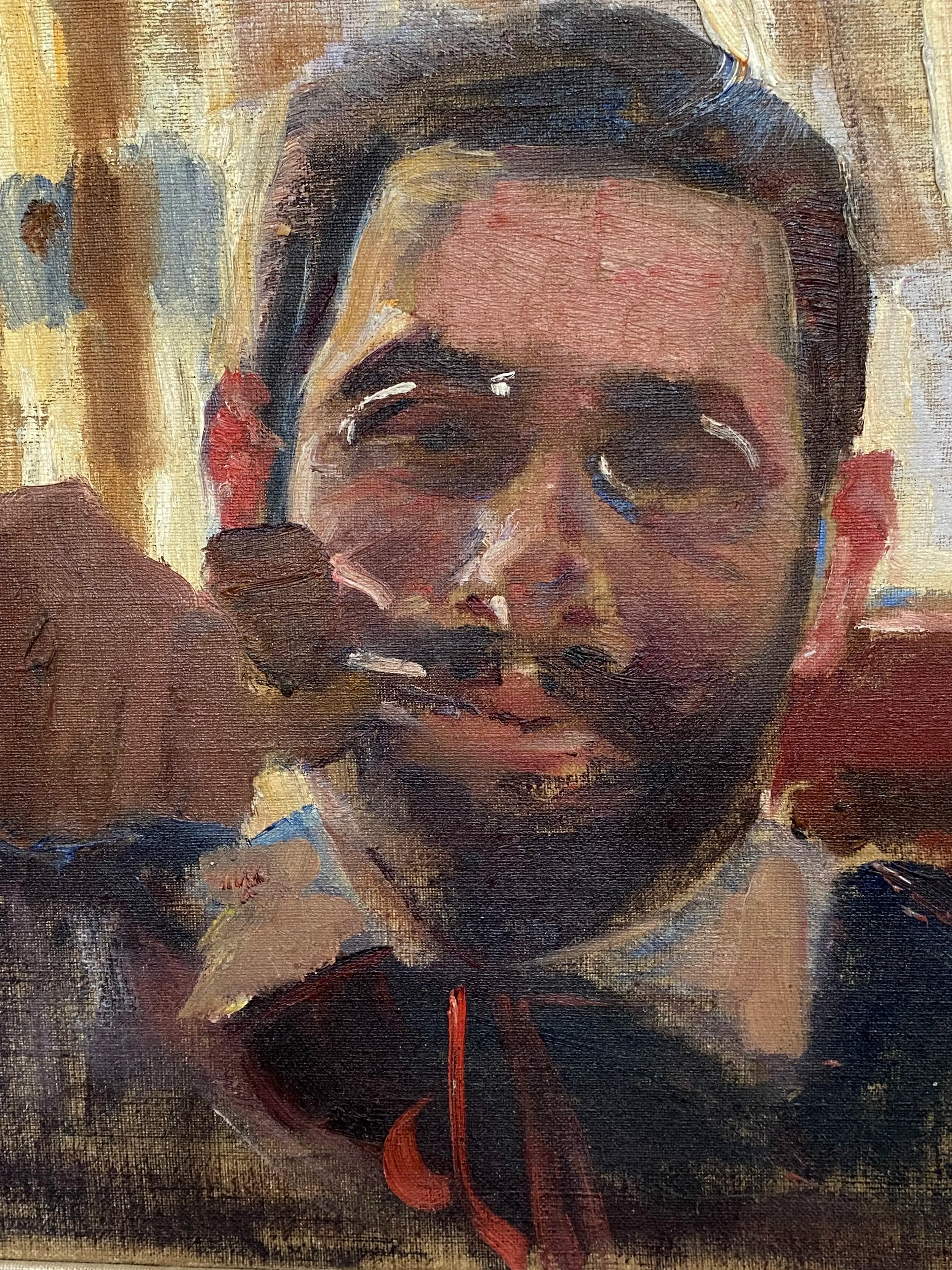 16571, Frederick Trapp Friis, Man Smoking a Pipe