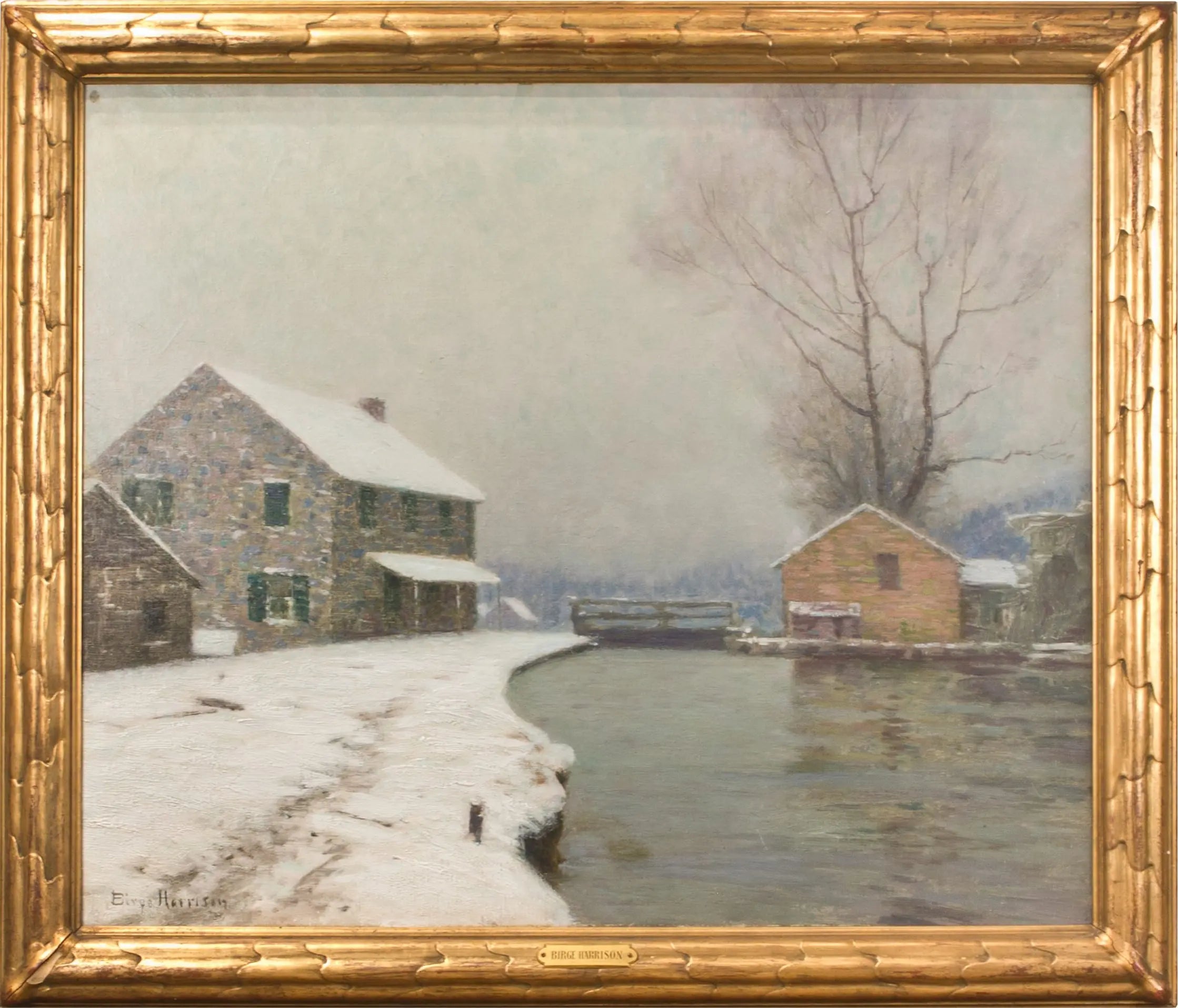 14809, Birge Harrison, The Lock in Winter, c. 1918