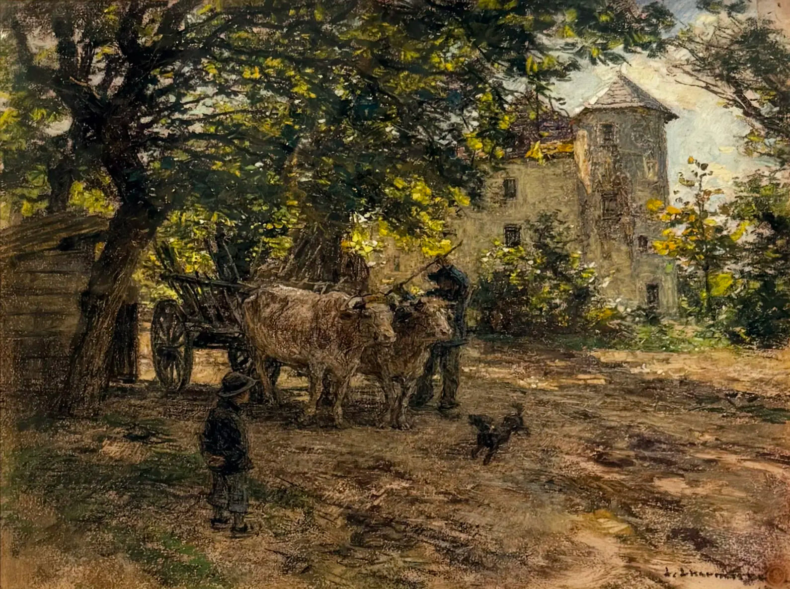 18819, Léon-Augustin L'Hermitte, Attelage de boeufs au Chaussin, près de Vichy, 1897