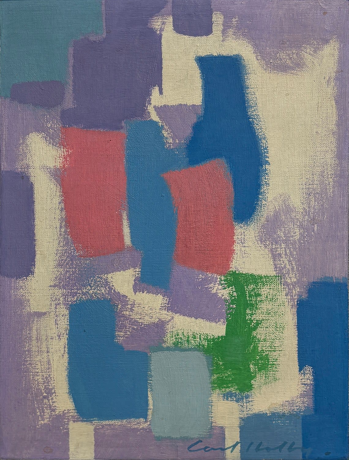 18115, Carl Holty, Color Theory Red Blue White Green, circa 1959
