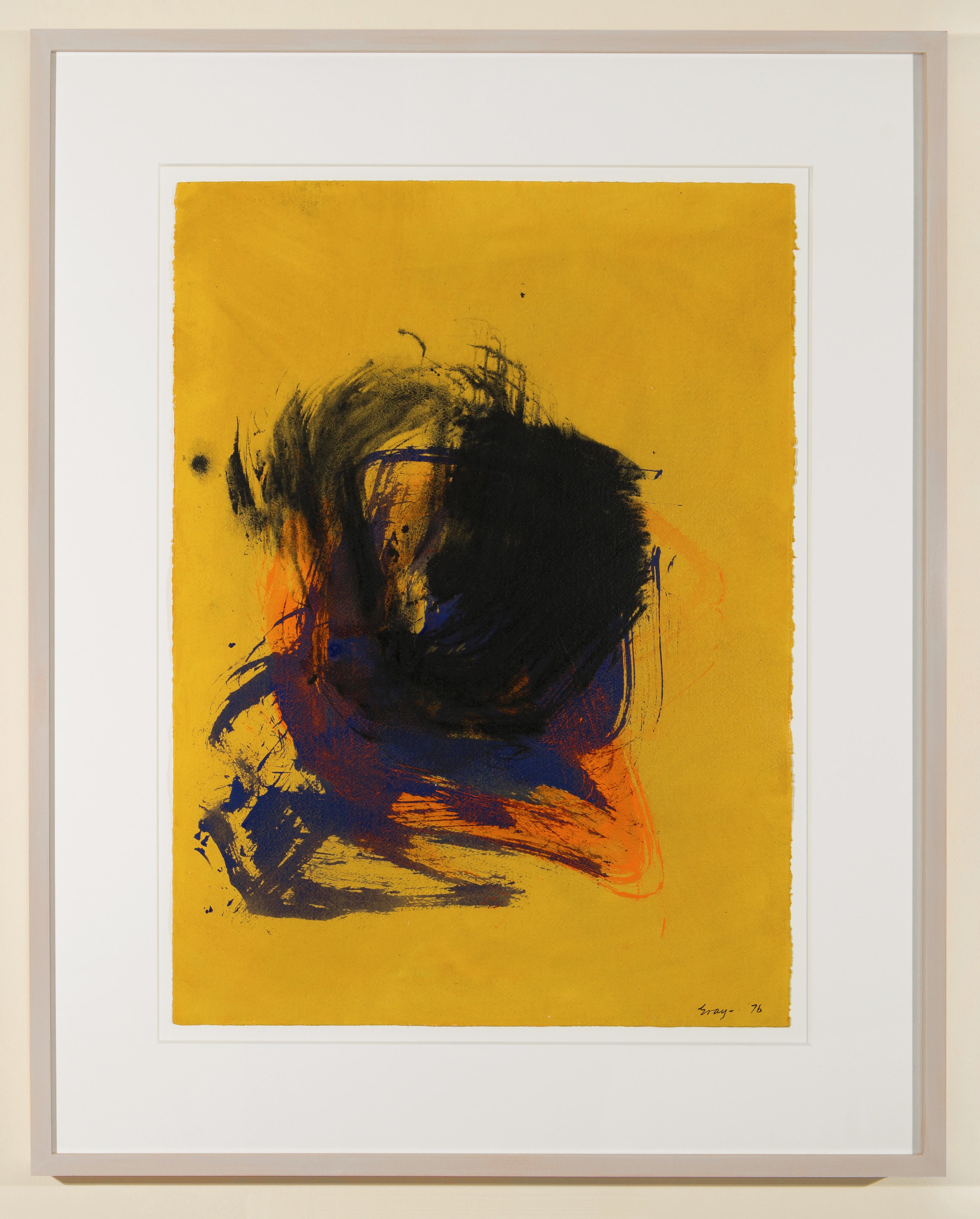 17342, Cleve Gray, Study: Ochre, Black, 1976