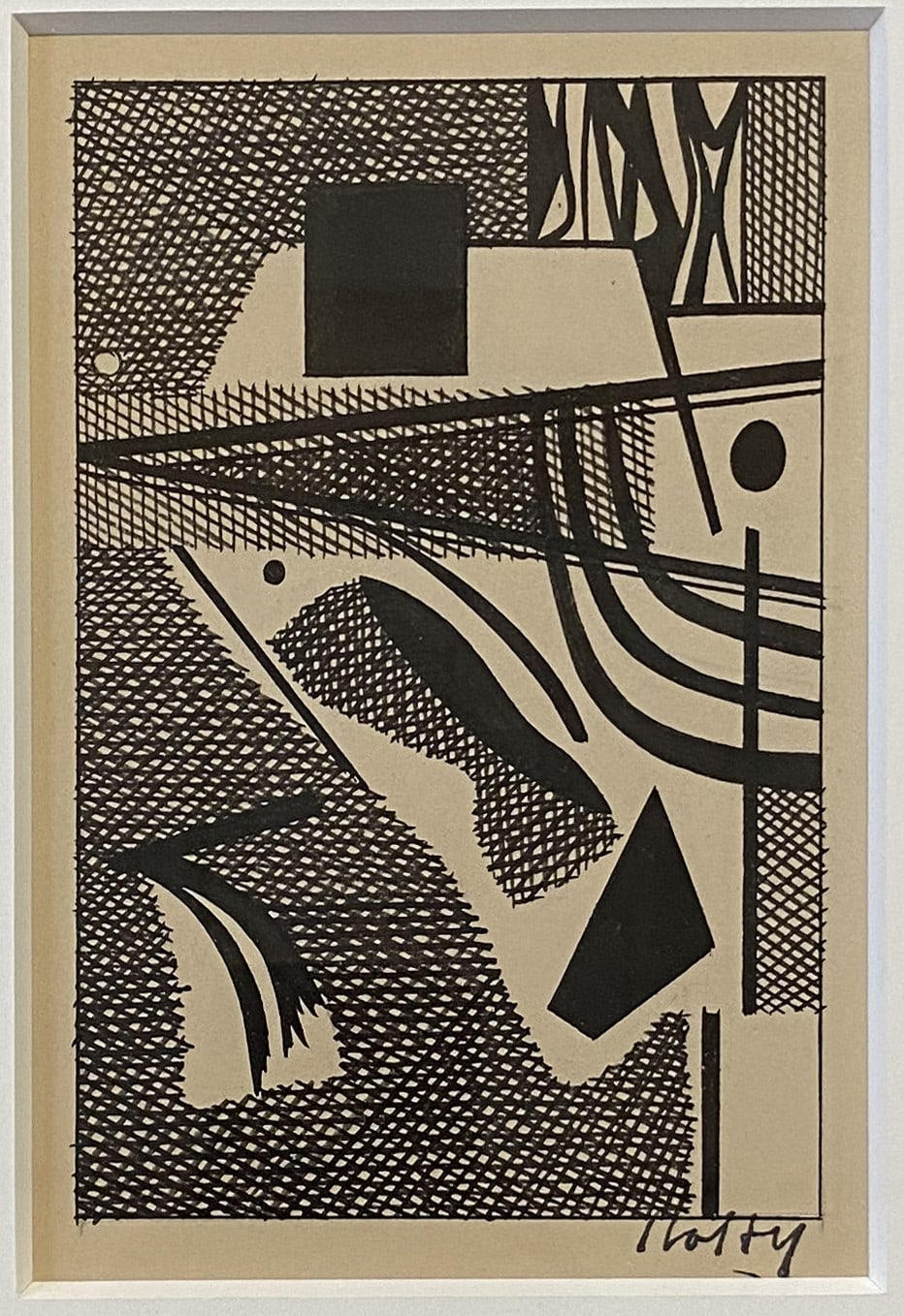 17029, Carl Holty, Ink Study V A Sketchbook #4, c. 1935