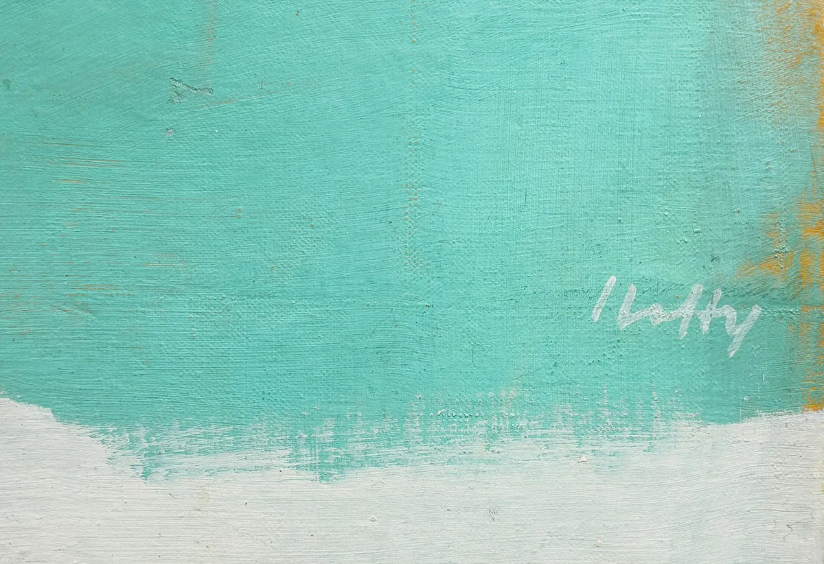16842, Carl Holty, Color Theory #565 Greens, White and Orange, 1970