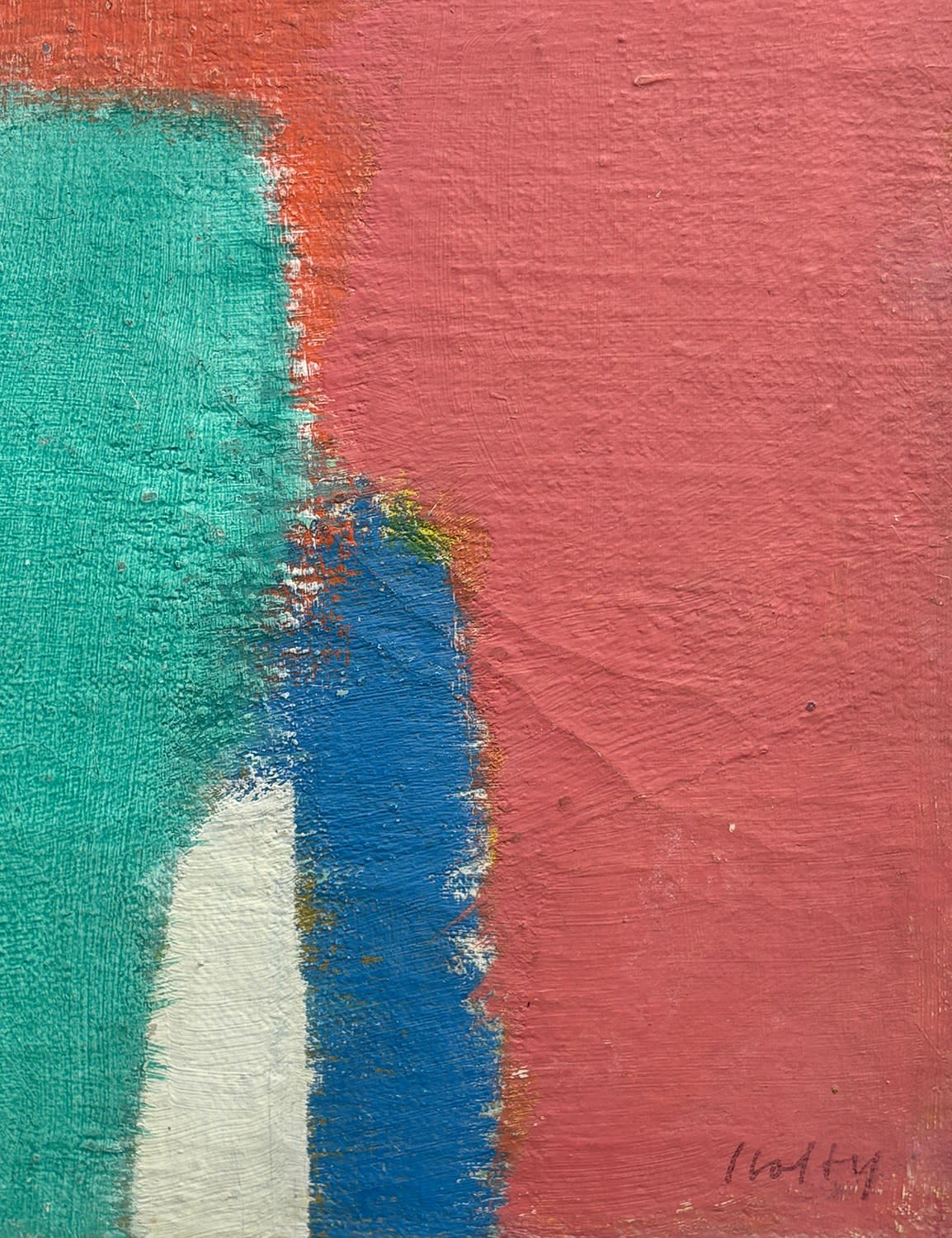 16843, Carl Holty, Color Theory #656 Yellow, Pink, Green, Blue, White, 1963