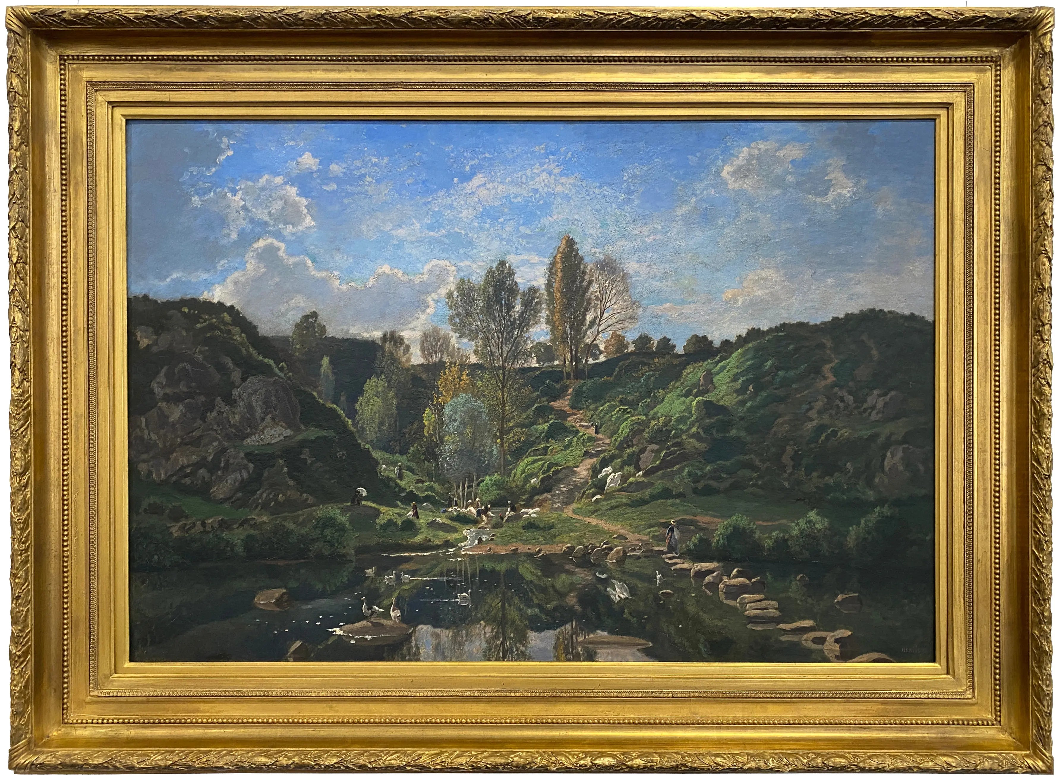 14815, Louis Herisson, Barbizon Landscape, circa 1850's