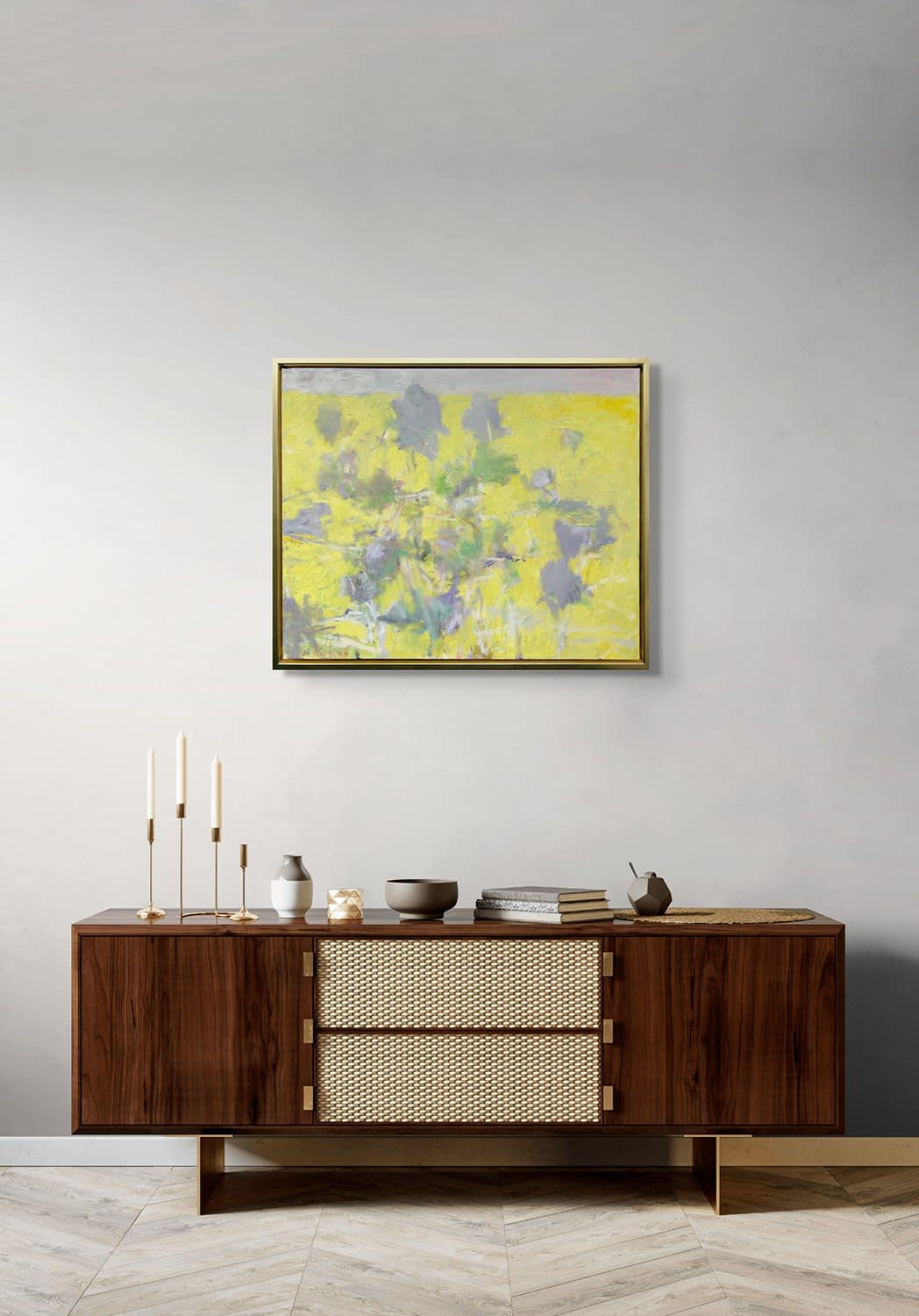 18723, Wolf Kahn, Foliage in a Lemon-Yellow Surround, 2004