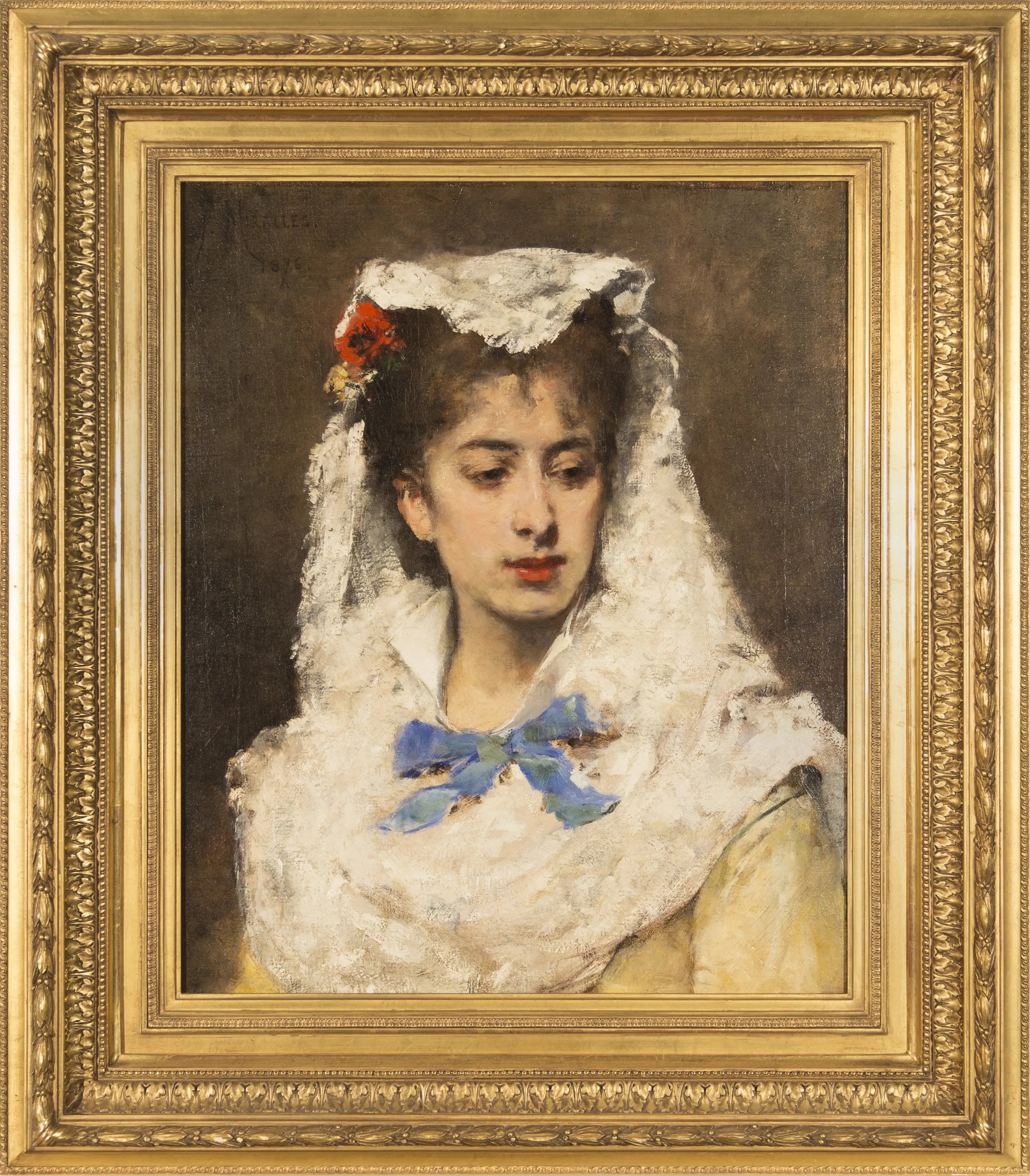 15594, Francisco Miralles, White Mantilla, 1876