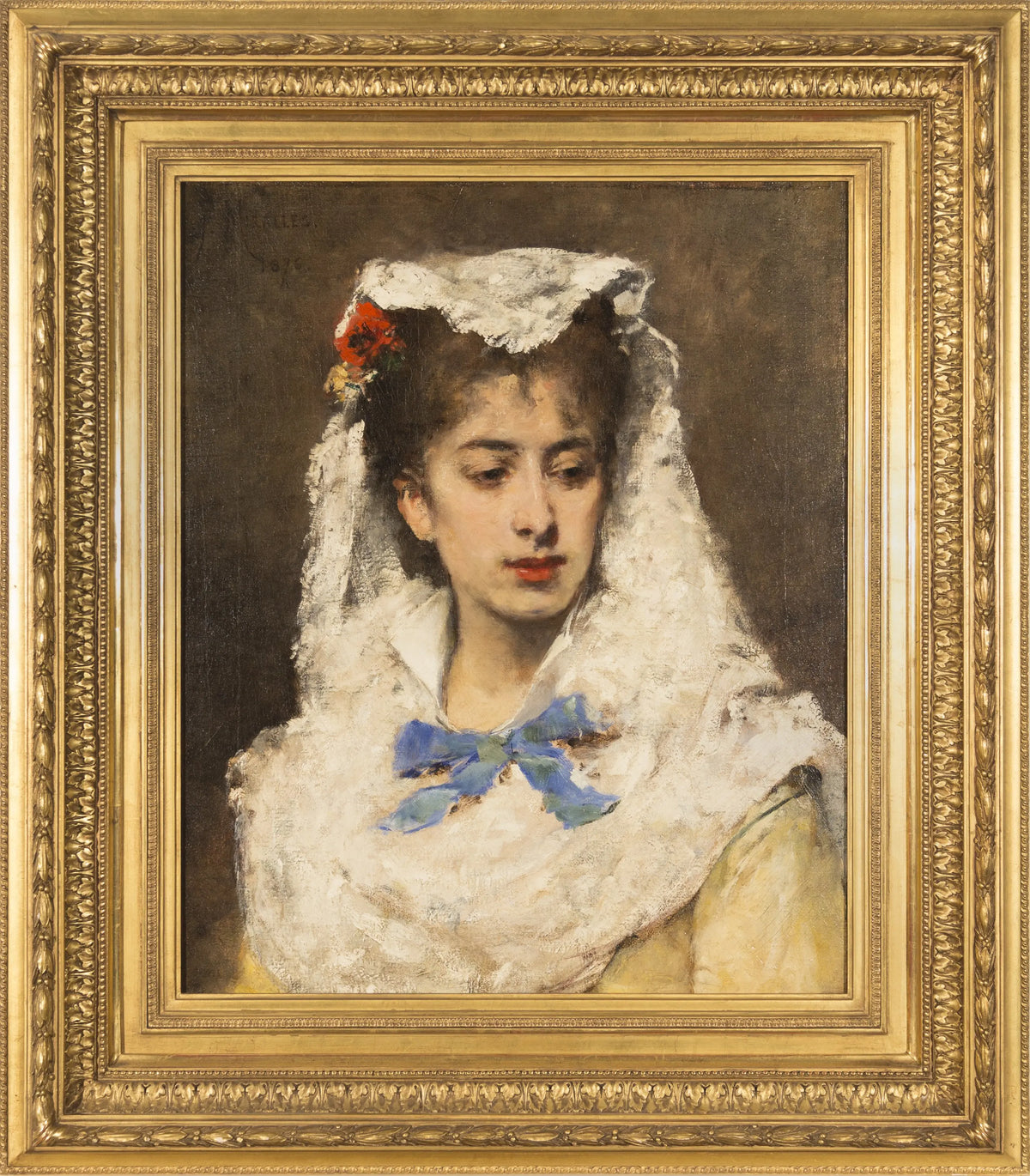 15594, Francisco Miralles, White Mantilla, 1876