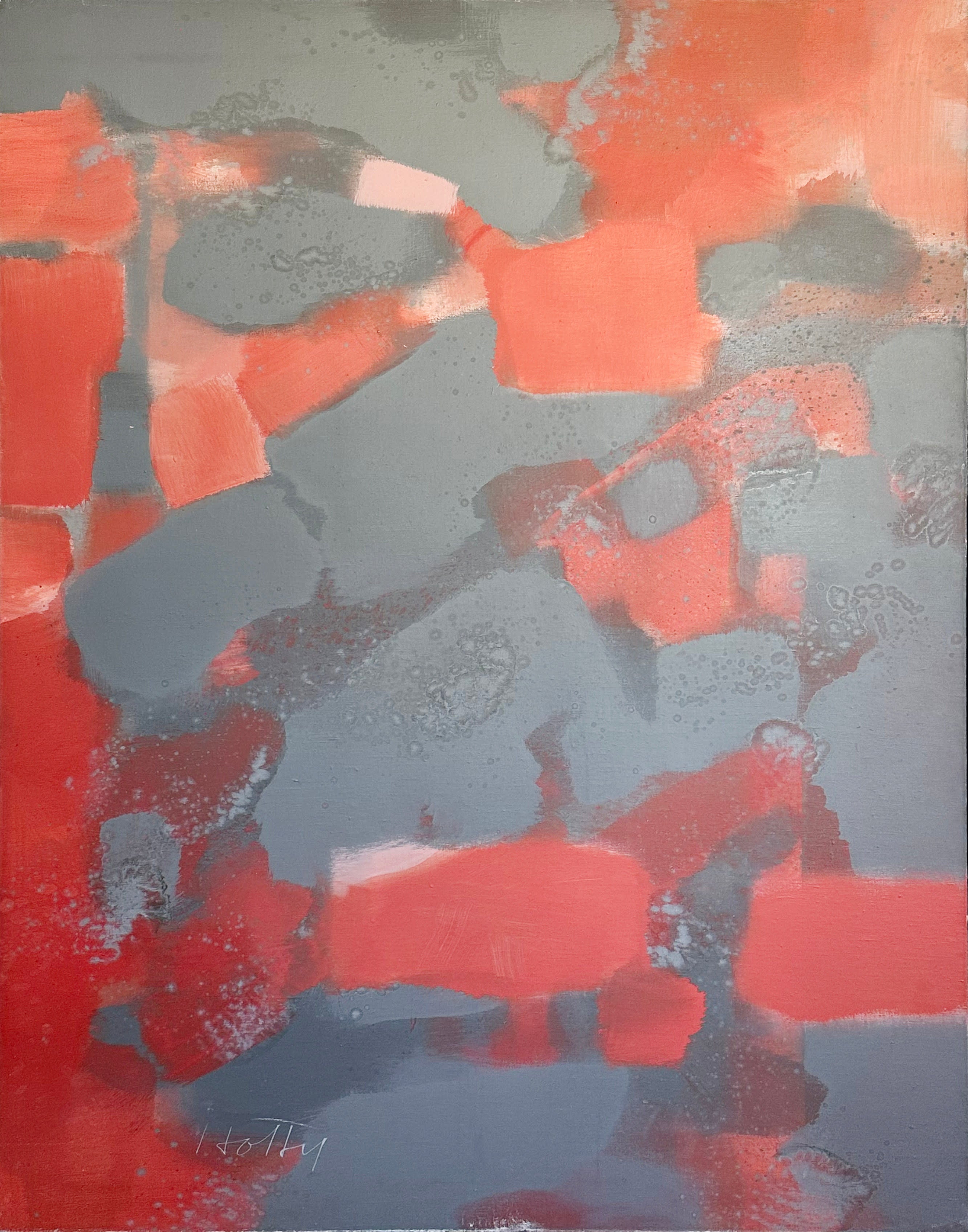 17121, Carl Holty, Red, Gray, 1966