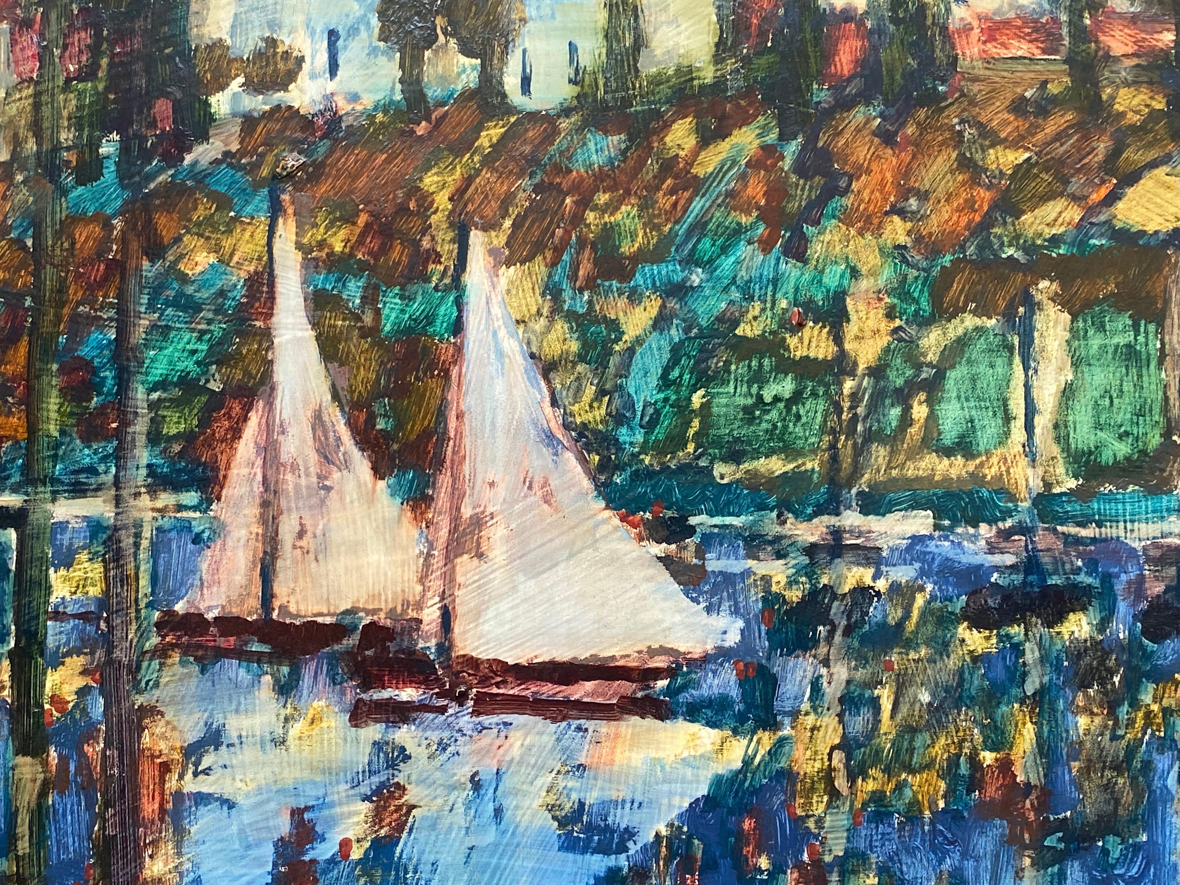 18590, Donald R. Purdy, Sailboats on the River, 1961
