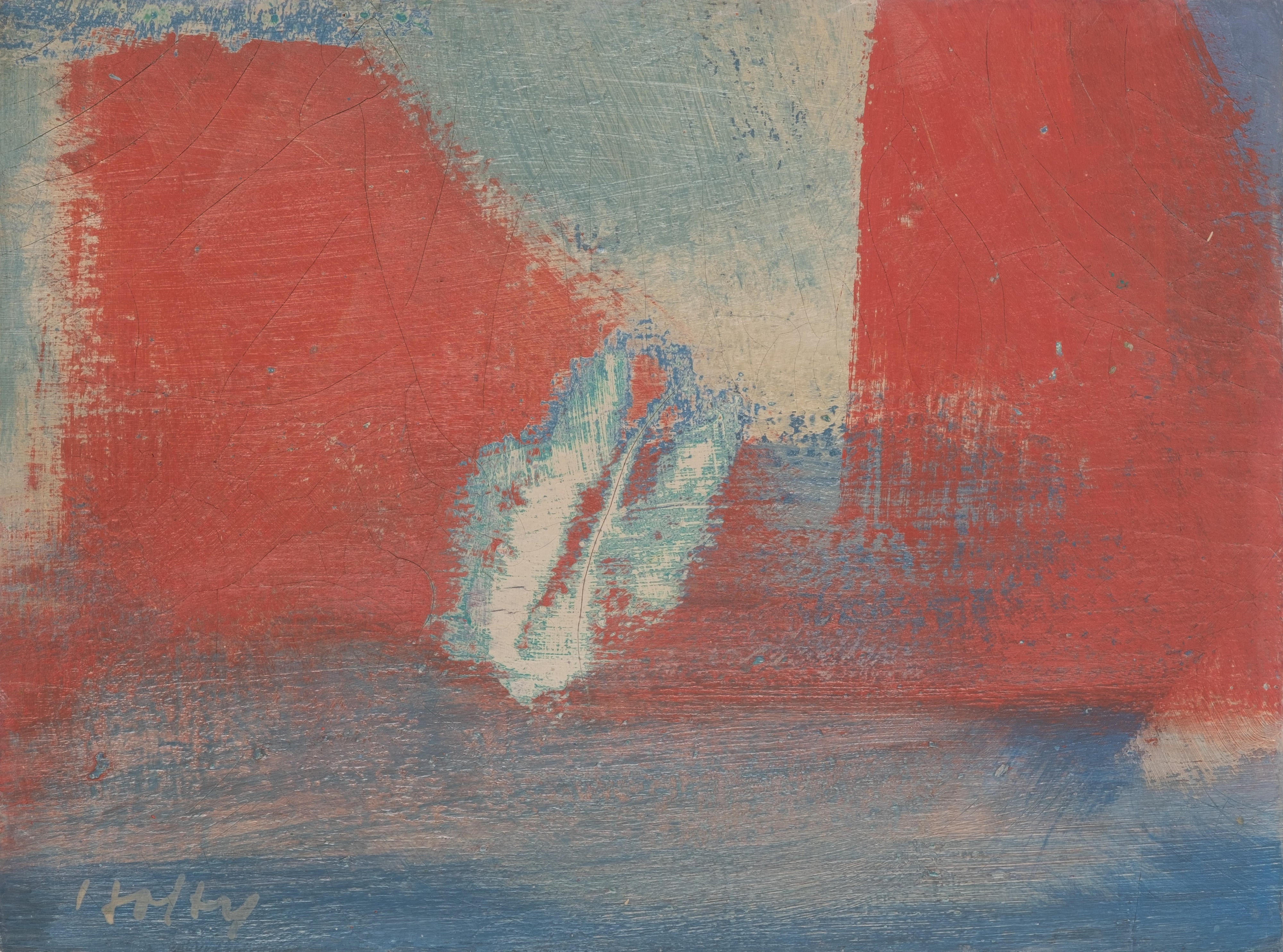 16838, Carl Holty, Color Theory #616 Red, White, Blue, 1959