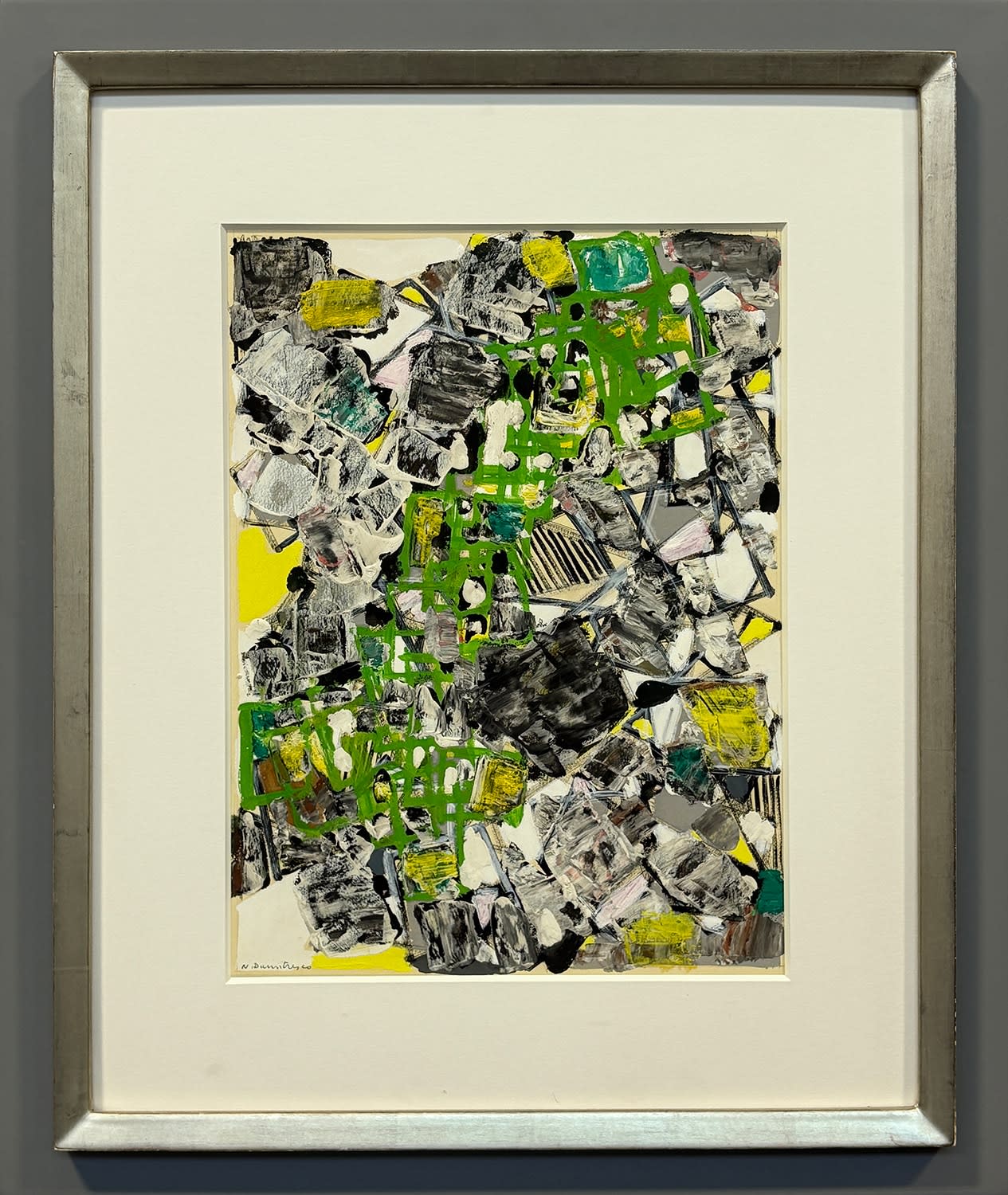 14762, Natalia Dumitresco, Yellow and Green Composition, circa 1950's
