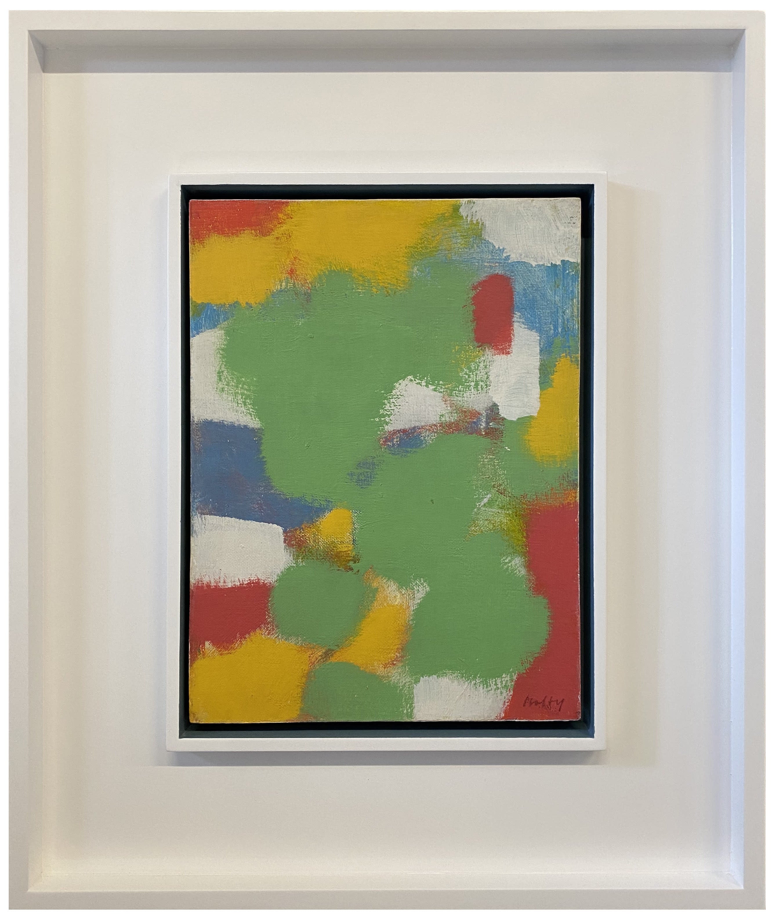 16848, Carl Holty, Color Theory #646 White, Yellow, Green, Blue, Red, 1958