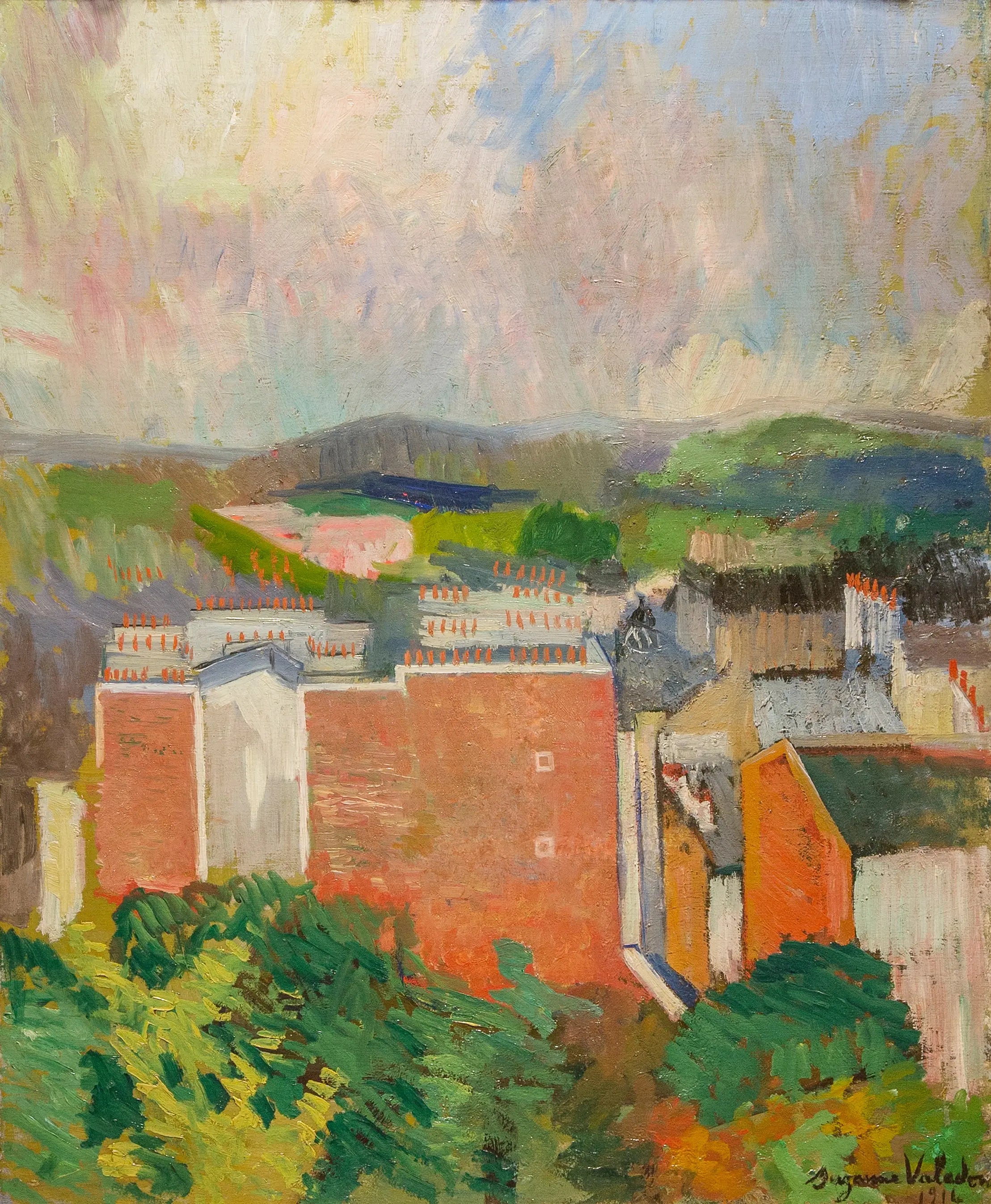18874, Suzanne Valadon, Paysage aux Batiments Rouges, 1914