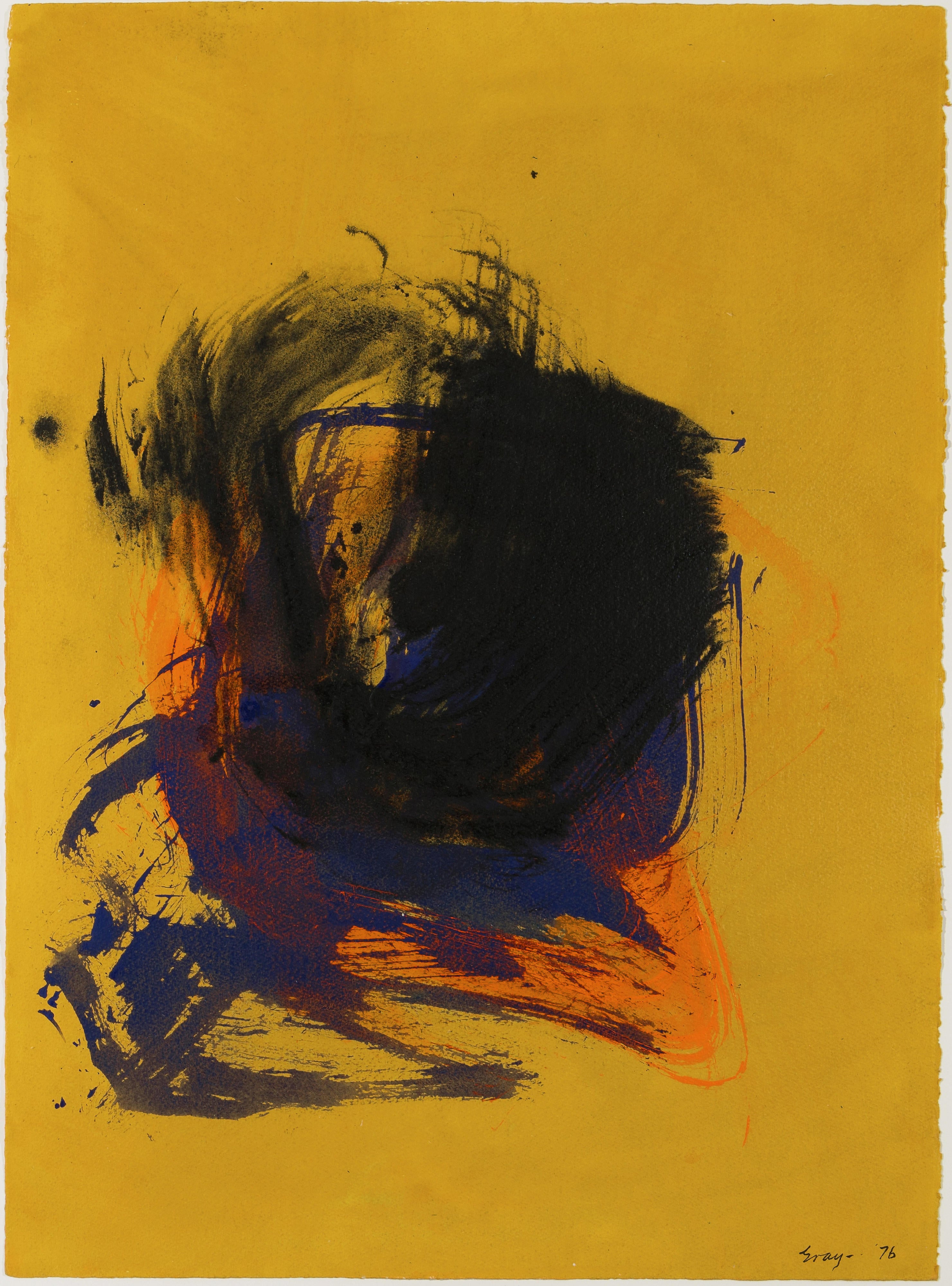 17342, Cleve Gray, Study: Ochre, Black, 1976