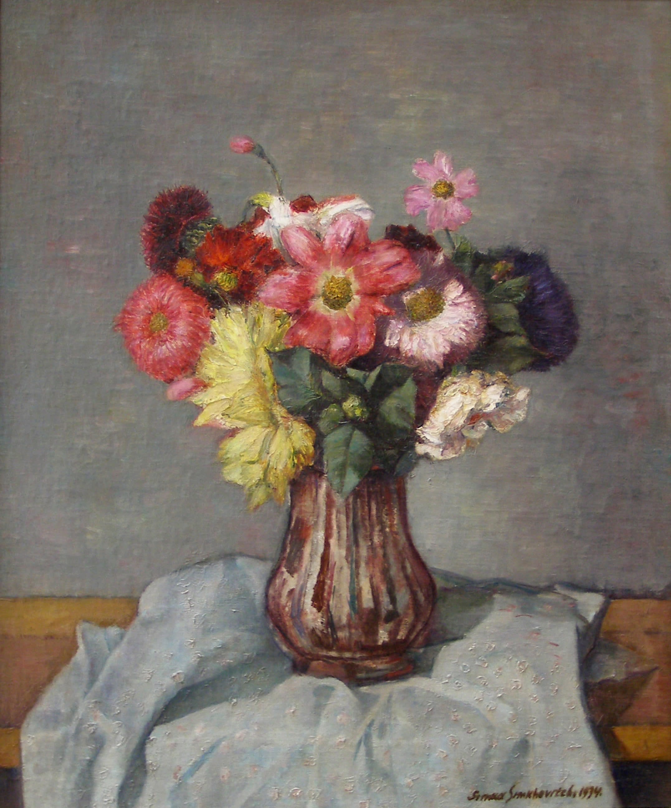 16509, Simka Simkhovitch, Floral Still Life, 1934