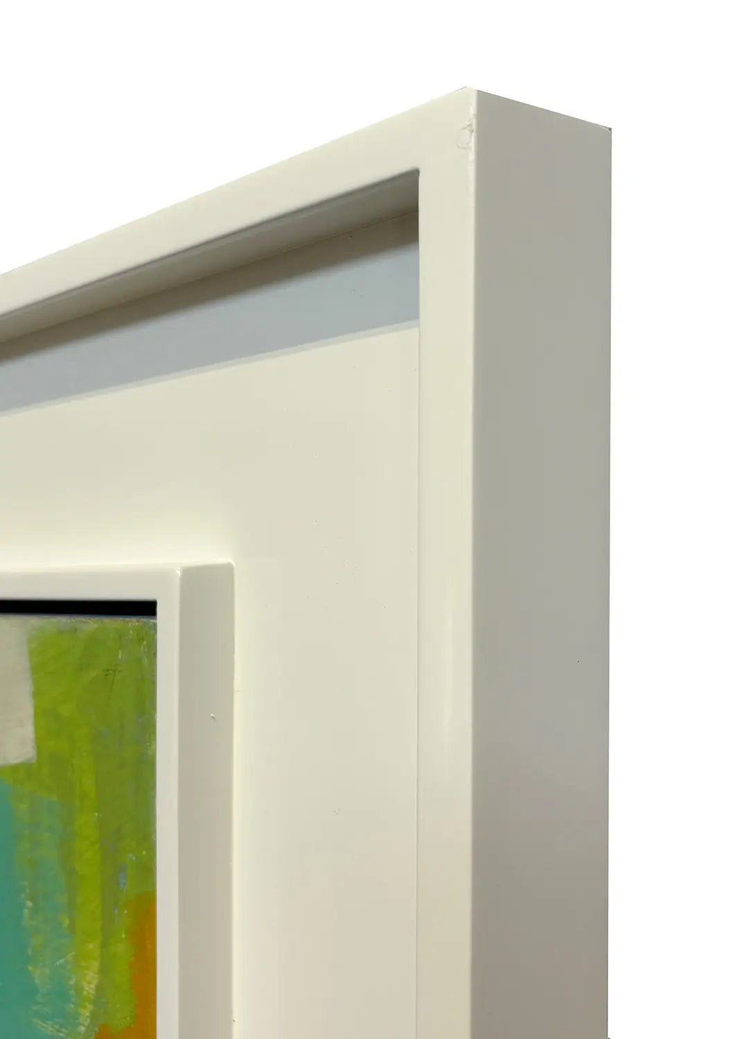 16842, Carl Holty, Color Theory #565 Greens, White and Orange, 1970