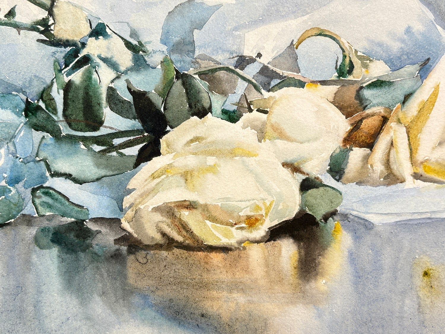 16247, Rhoda Holmes Nicholls, White Roses with Paper