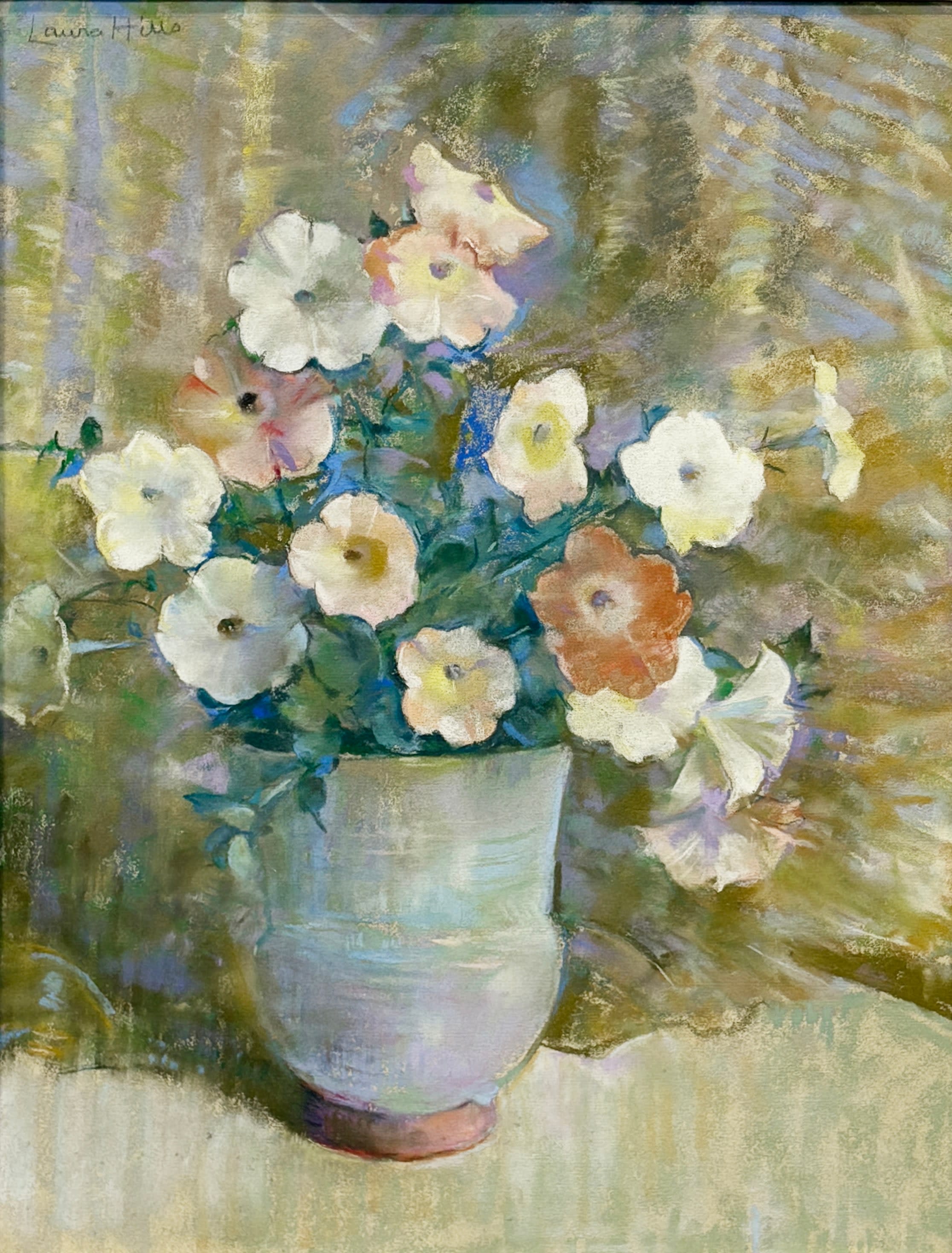 14820, Laura Coombs Hills, Pink and White Petunias, circa 1930